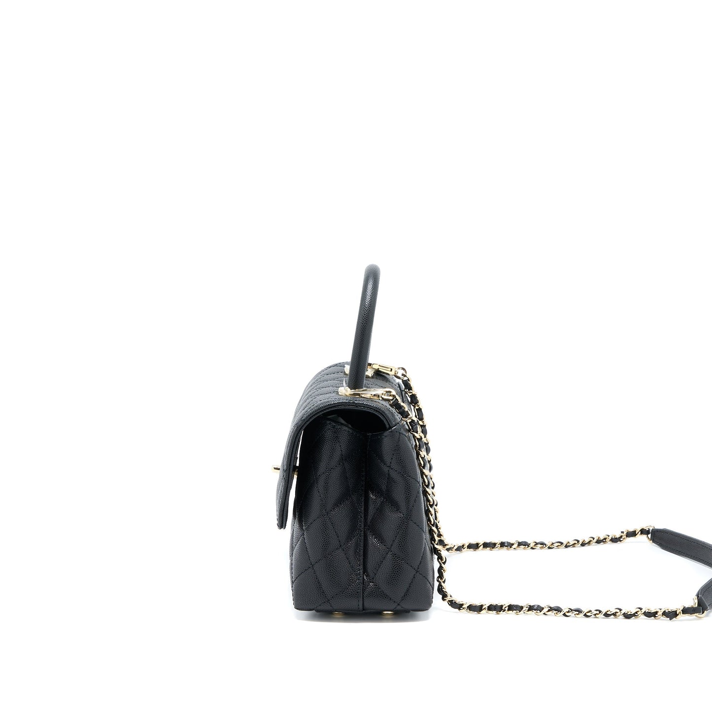 Chanel Small Coco Handle Flap Bag Caviar Black L (Microchip)