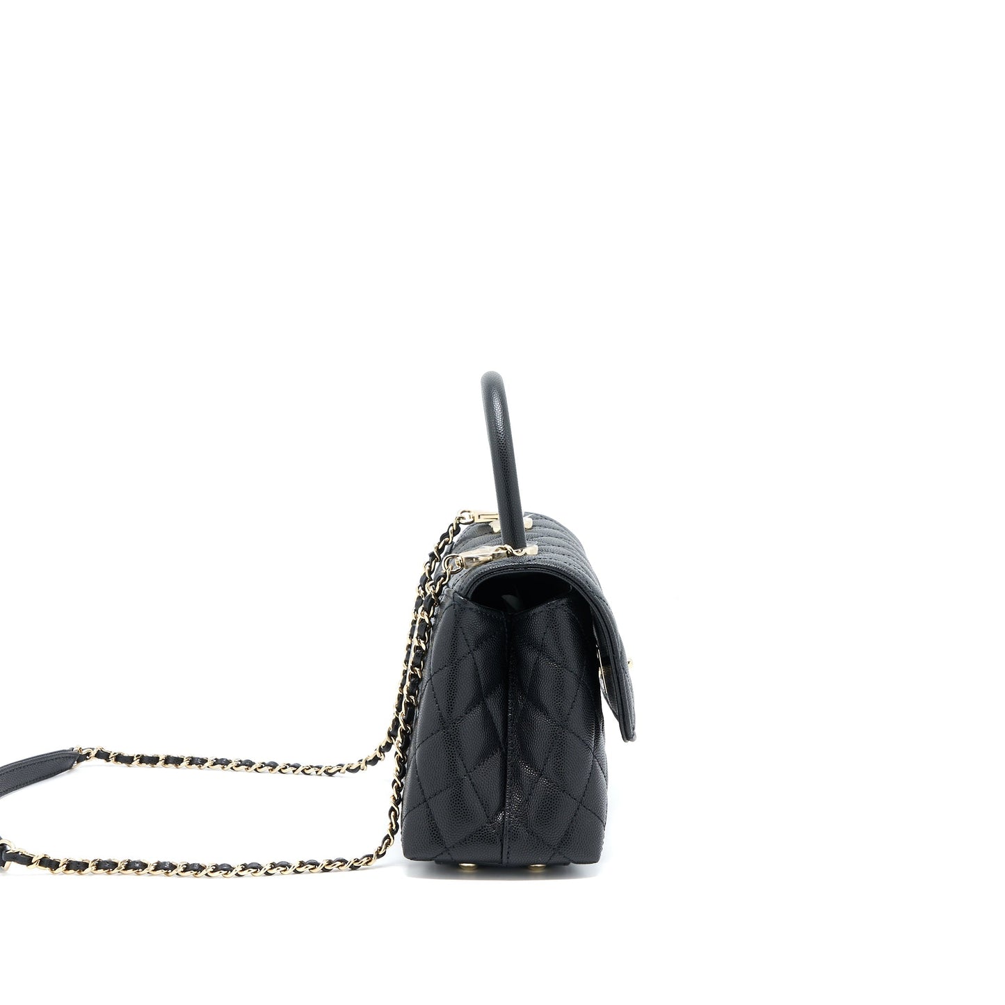 Chanel Small Coco Handle Flap Bag Caviar Black L (Microchip)