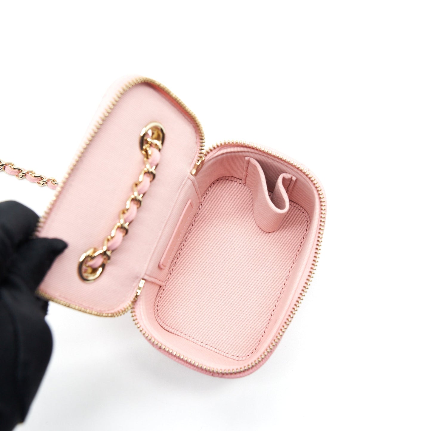 Chanel 22C Mini Vanity With Chain Caviar Pink L