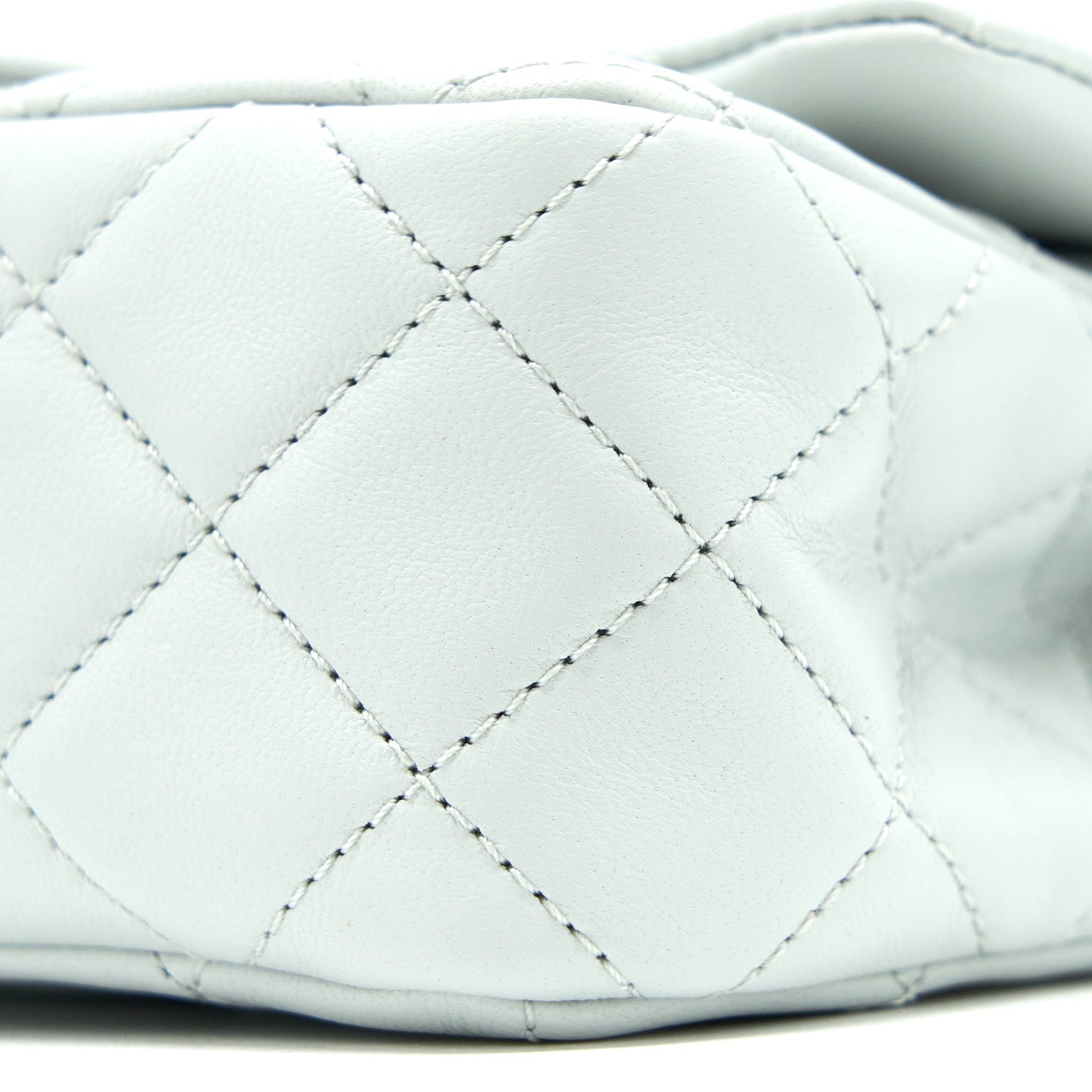 Chanel 23C Pearl Crush Mini Rectangular Lambskin Light Grey Brushed  (Microchip)