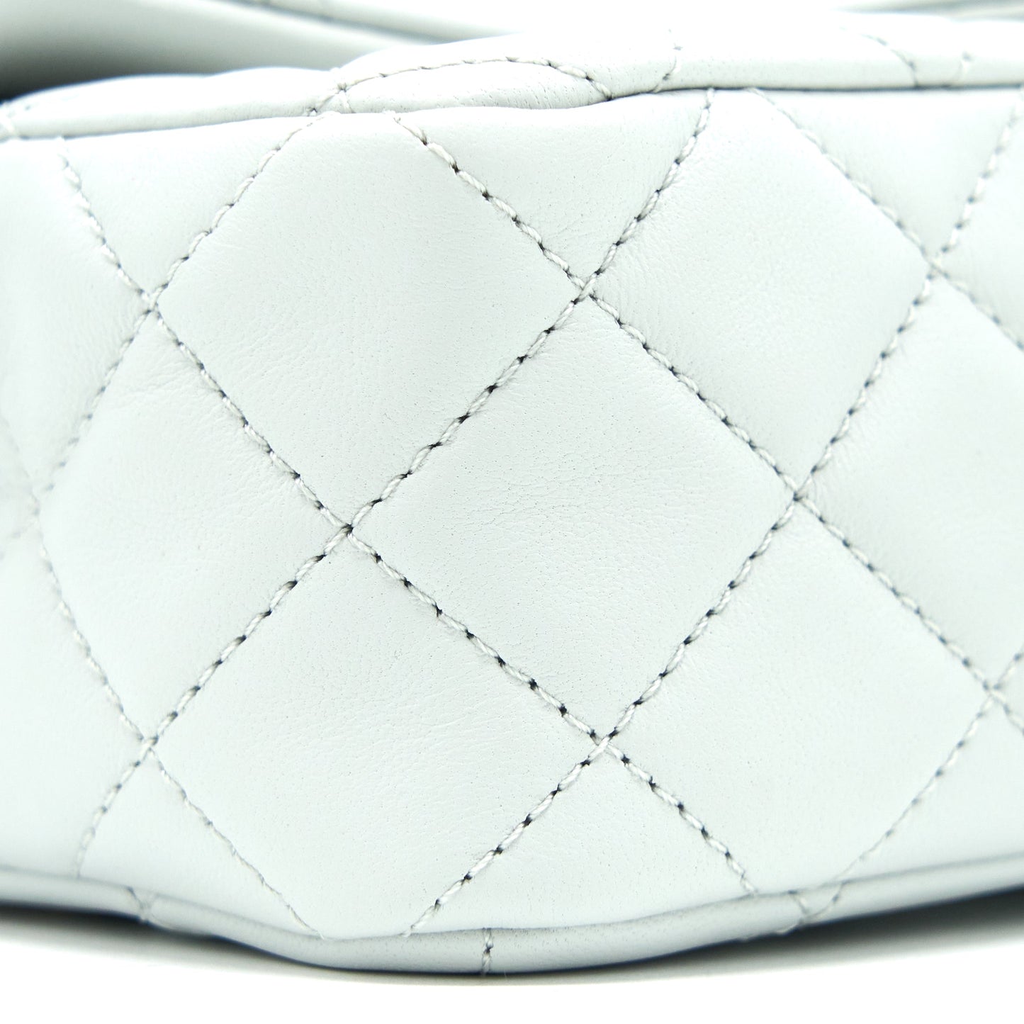 Chanel 23C Pearl Crush Mini Rectangular Lambskin Light Grey Brushed  (Microchip)