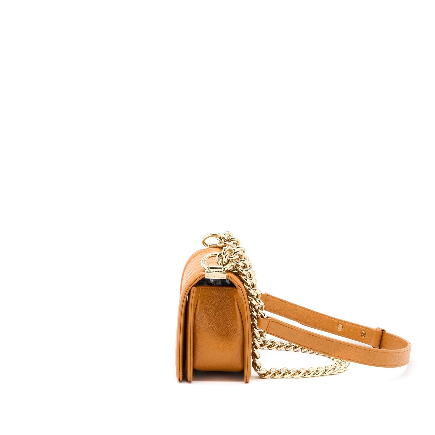 Chanel Small Boy Bag Caviar 21A NC630 Caramel L (Microchip)