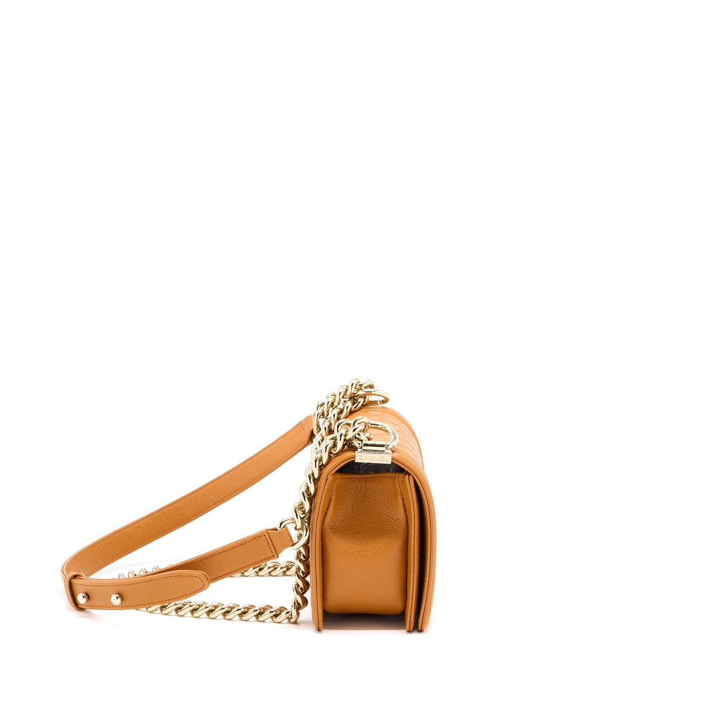 Chanel Small Boy Bag Caviar 21A NC630 Caramel L (Microchip)