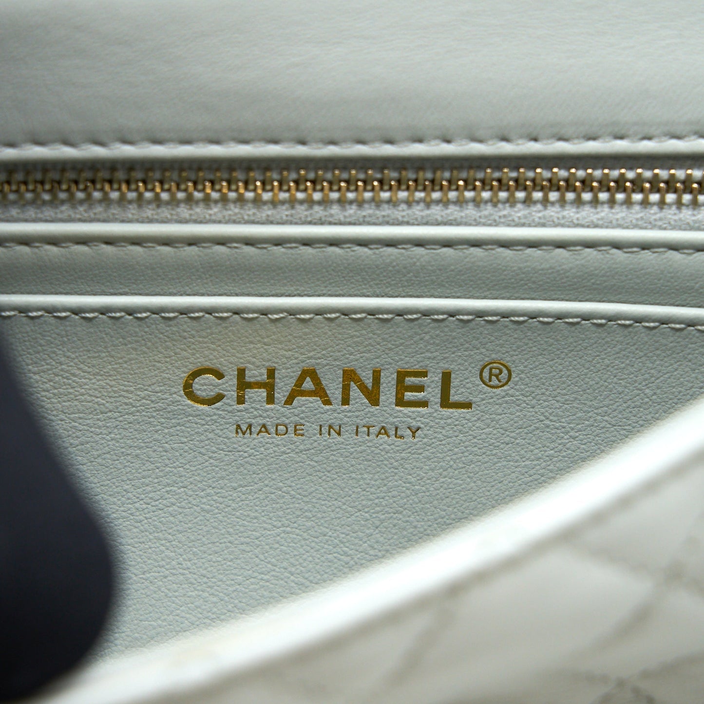 Chanel 23C Pearl Crush Mini Rectangular Lambskin Light Grey Brushed  (Microchip)