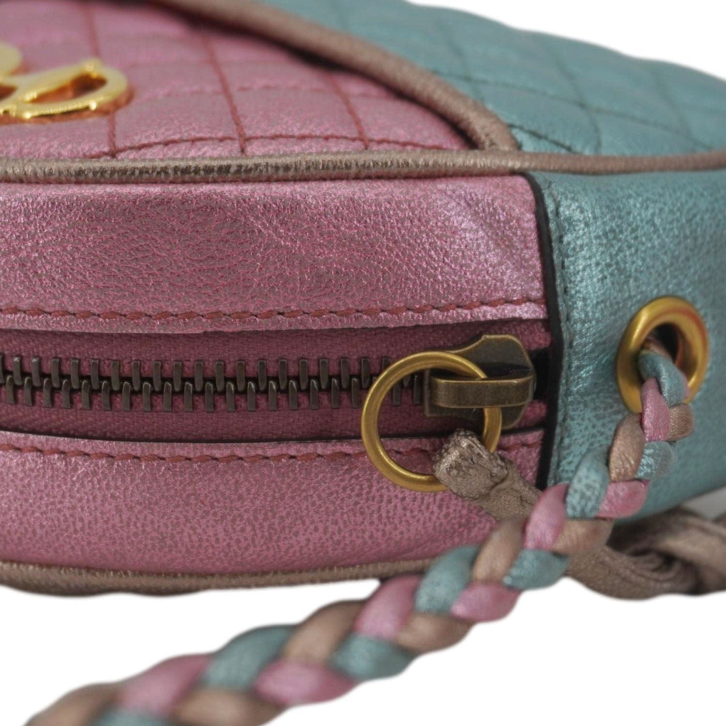 GUCCI Trapuntata Mini Zumi Dome Laminated Nappa Leather Crossbody Bag pink 534951