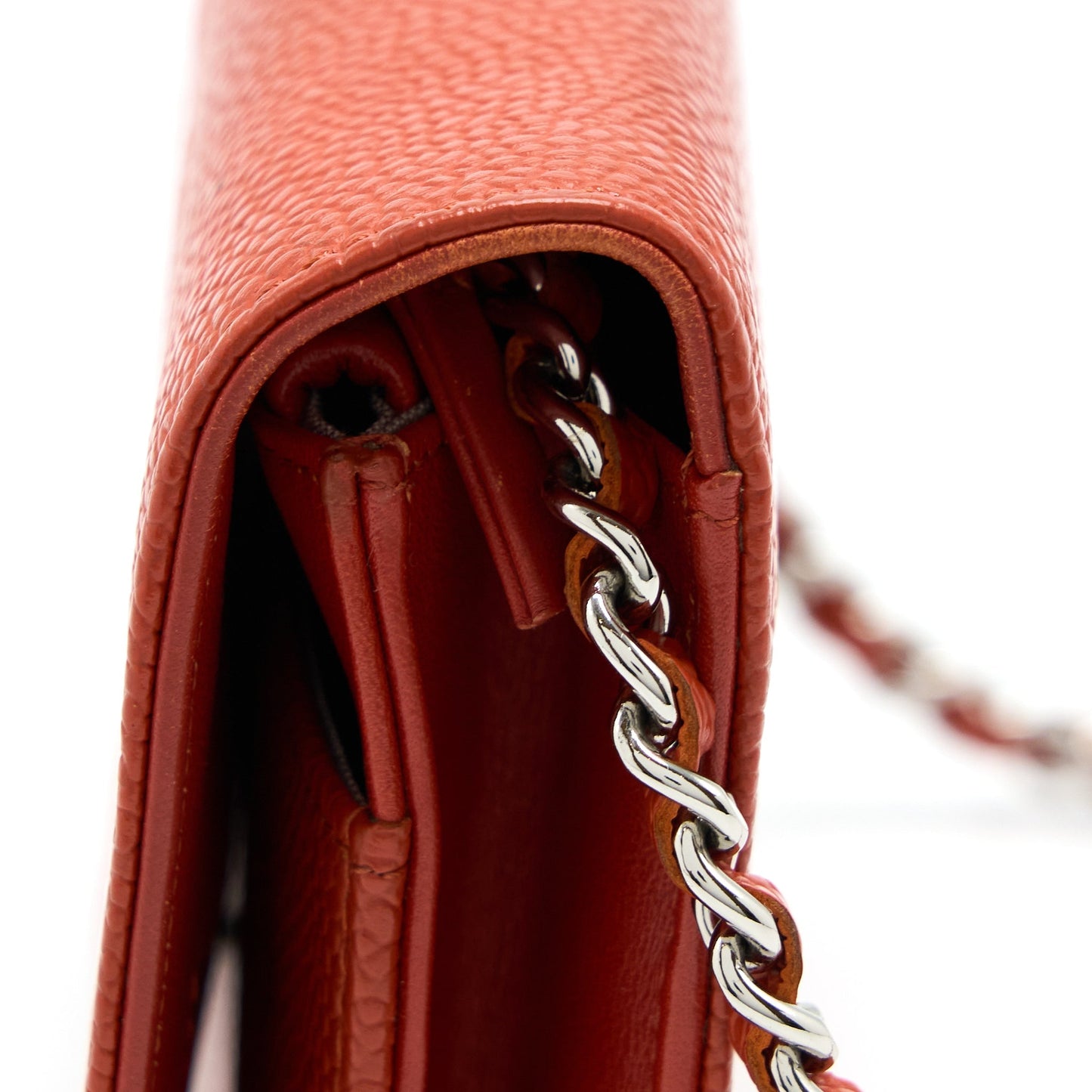 Chanel Wallet On Chain Caviar Orange Red