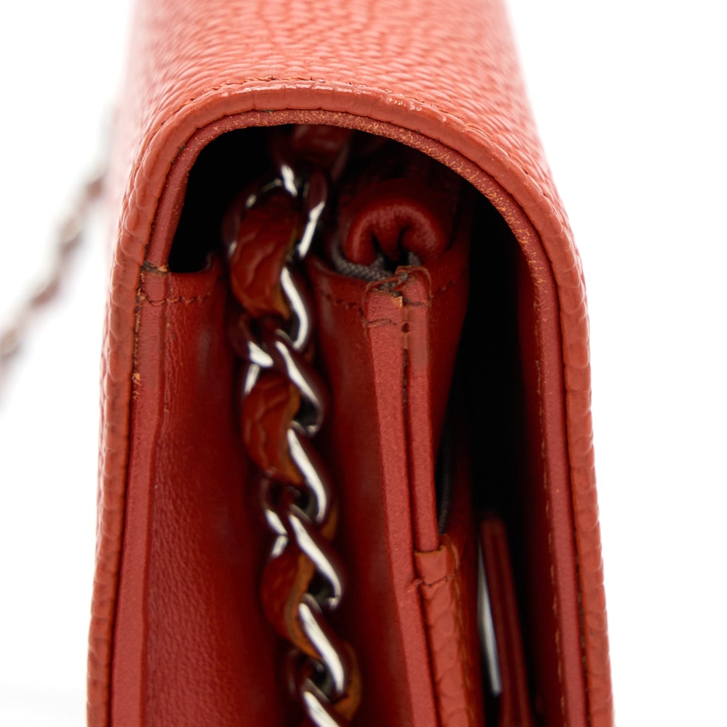 Chanel Wallet On Chain Caviar Orange Red