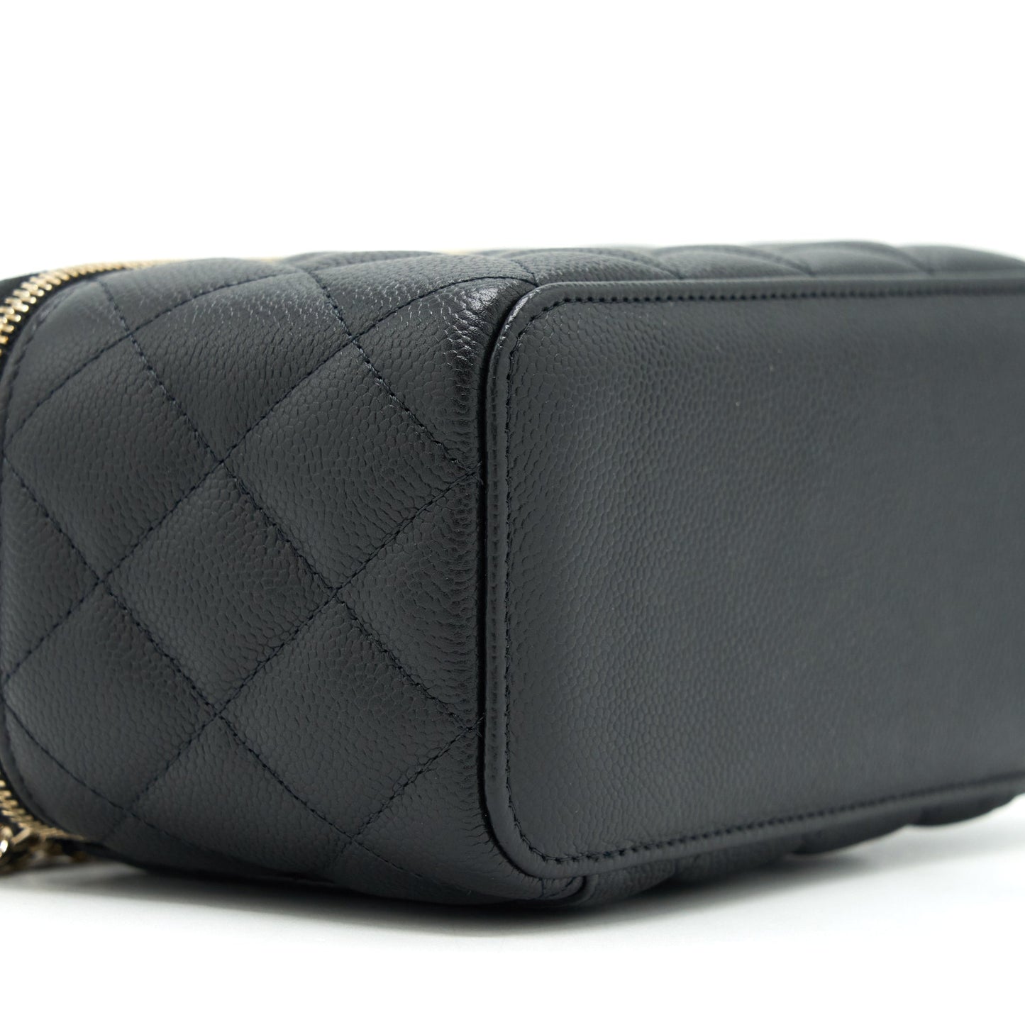 Chanel 22P Long Vanity With Logo Chain Caviar Black L