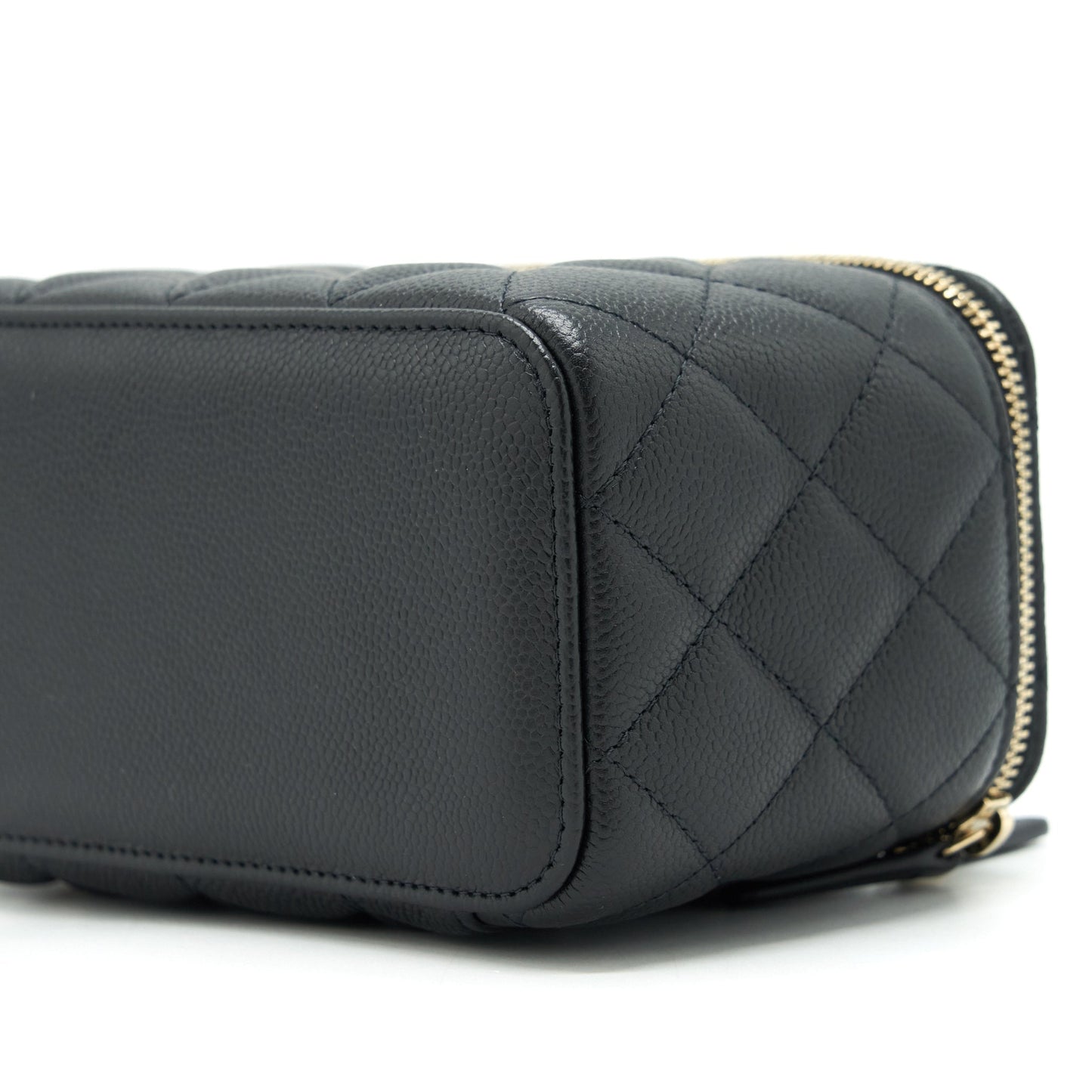 Chanel 22P Long Vanity With Logo Chain Caviar Black L