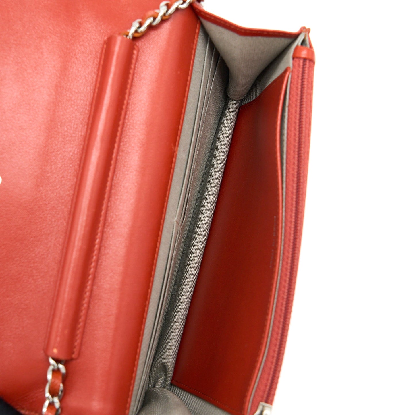 Chanel Wallet On Chain Caviar Orange Red