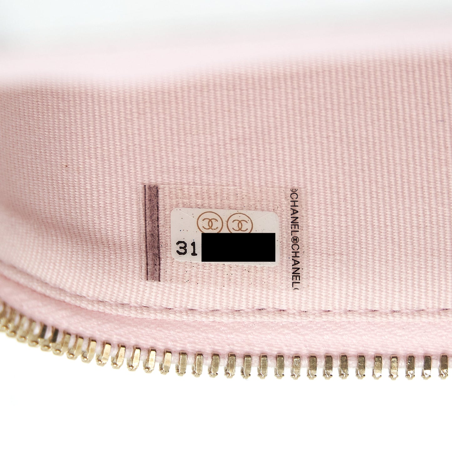 Chanel 22P Long Vanity Case With Logo Chain Caviar Light Pink L