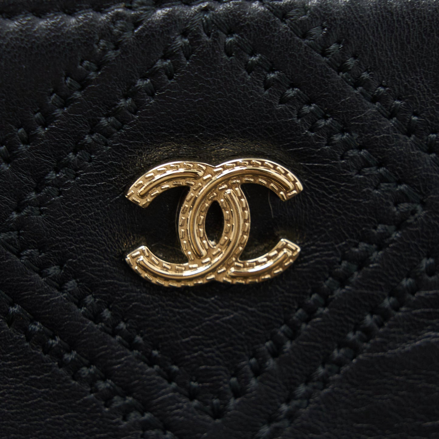 Chanel Quilted Pouch with Tassel Black L