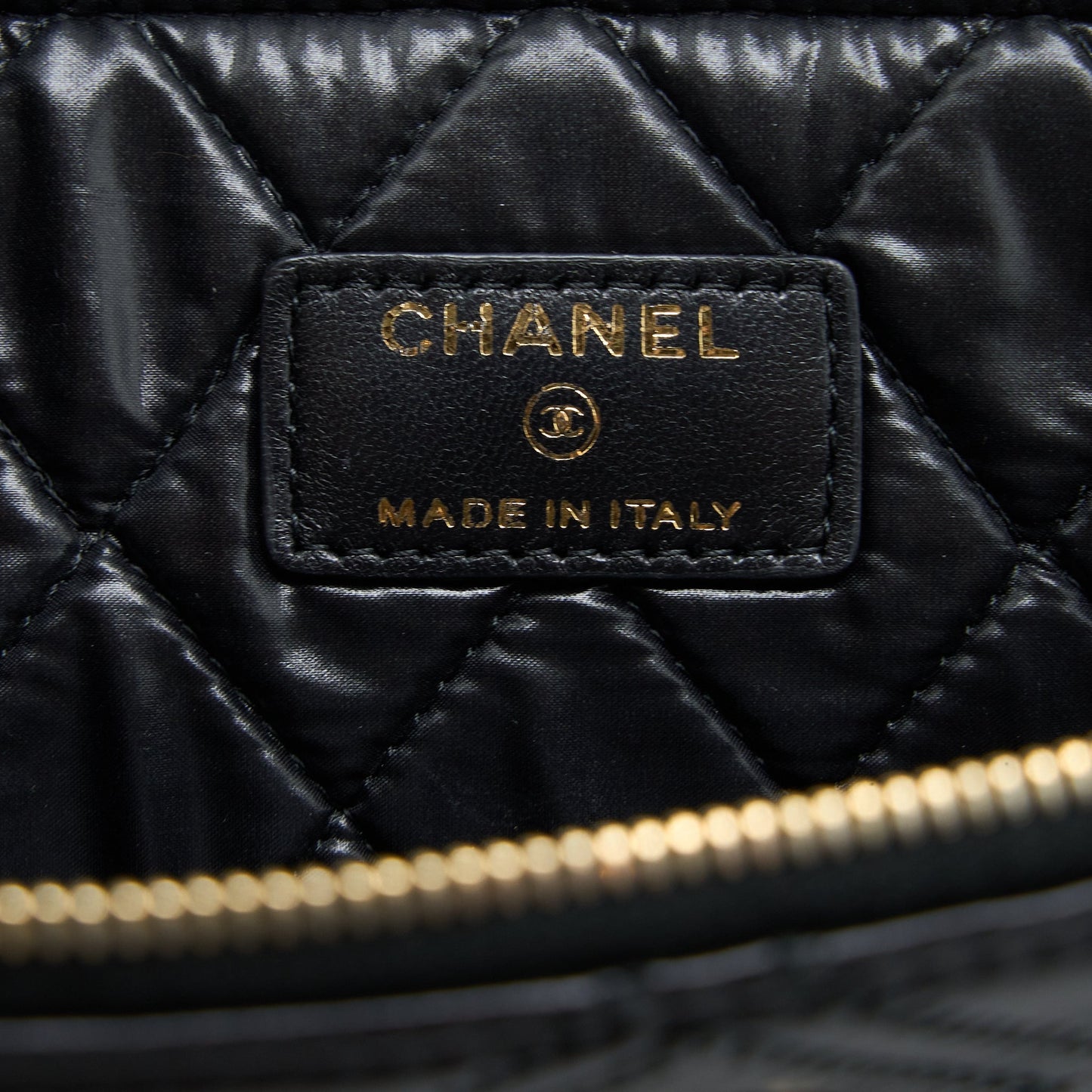 Chanel Quilted Pouch with Tassel Black L