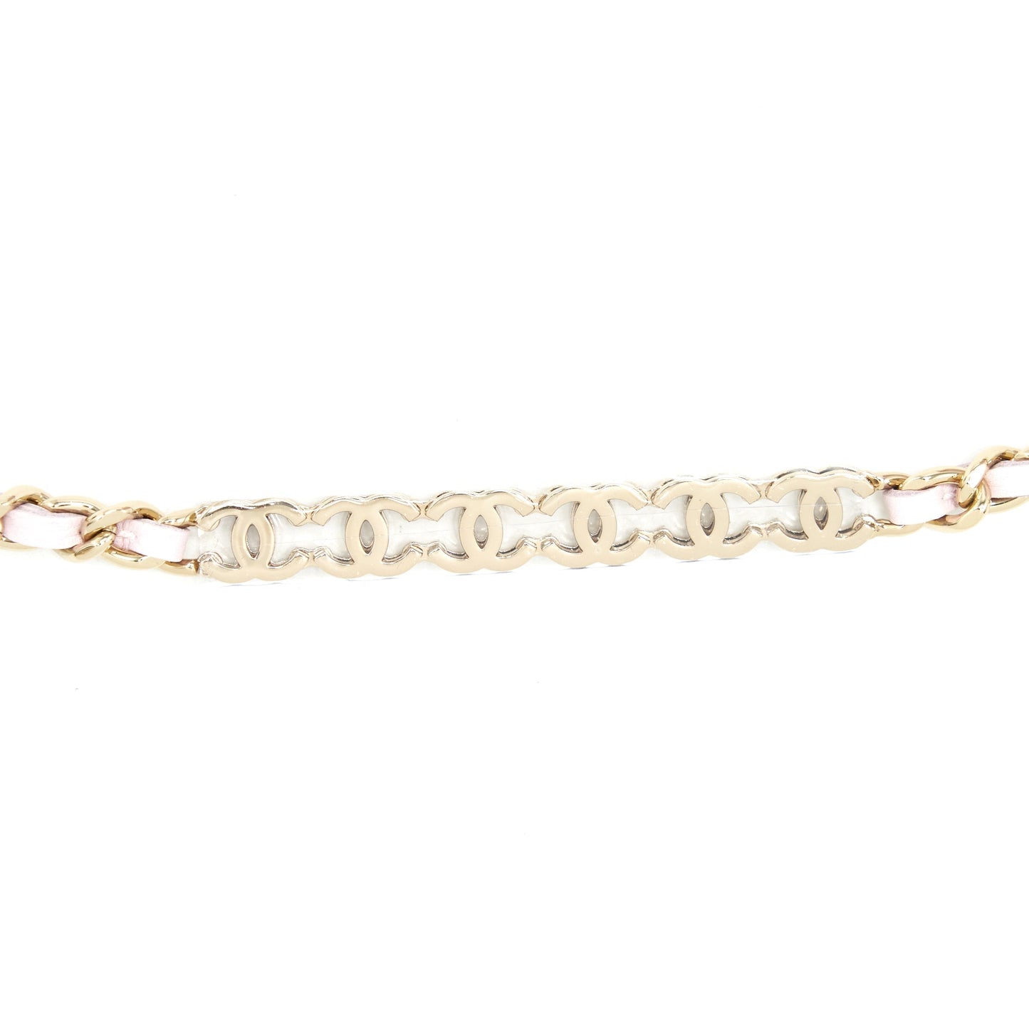 Chanel 22P Long Vanity Case With Logo Chain Caviar Light Pink L