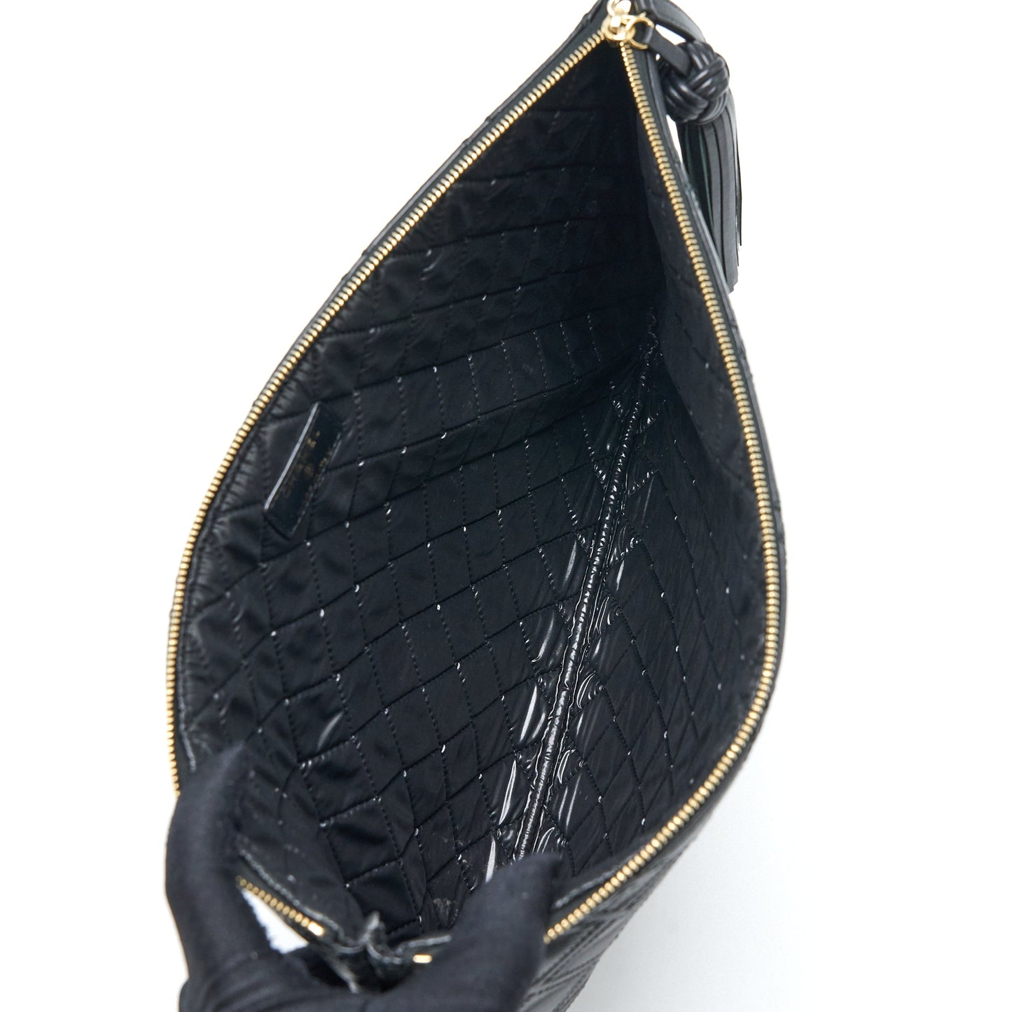 Chanel Quilted Pouch with Tassel Black L
