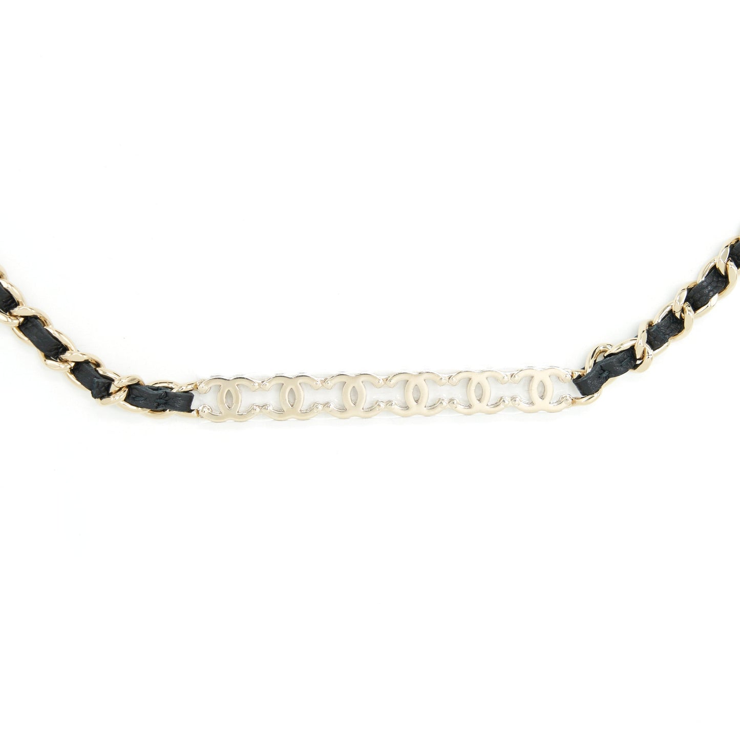 Chanel 22P Long Vanity With Logo Chain Caviar Black L