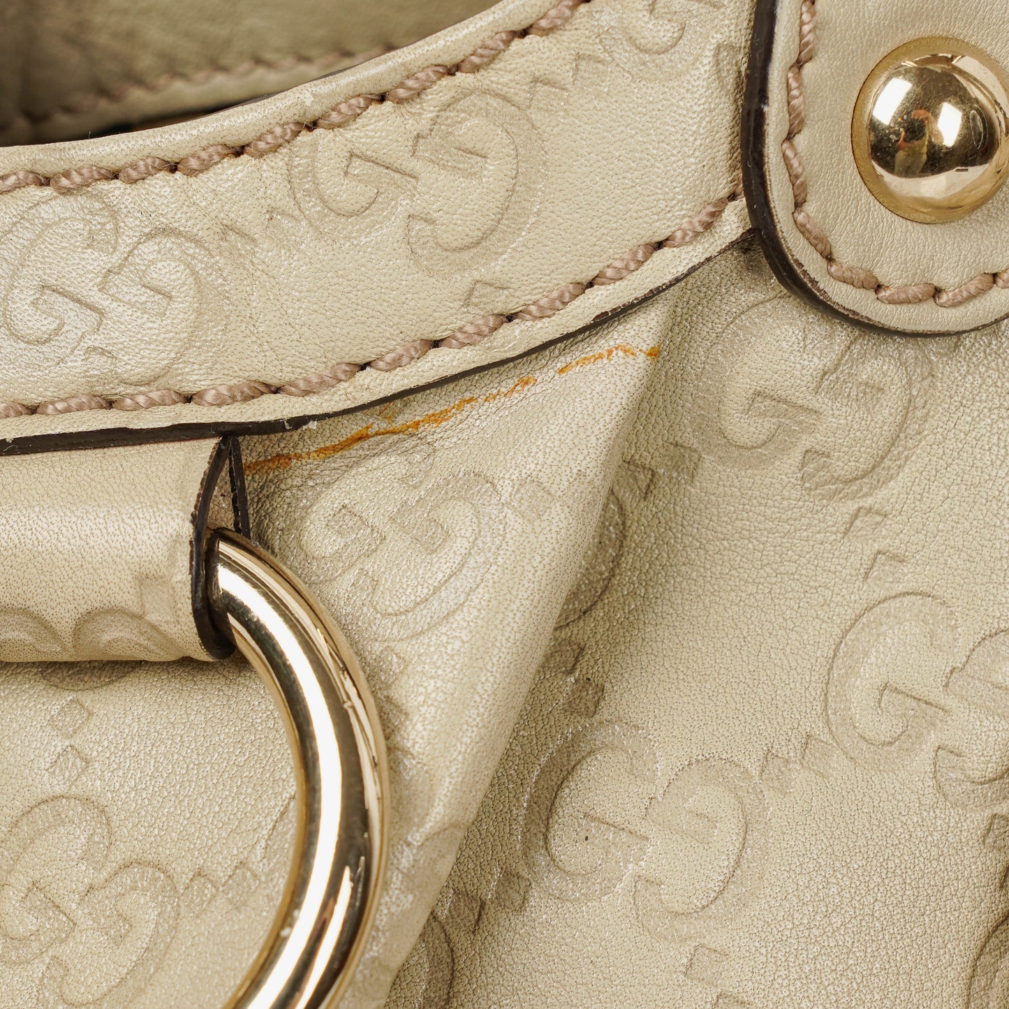 Gucci Guccissima Neutral Leather Sukey Hobo Bag
