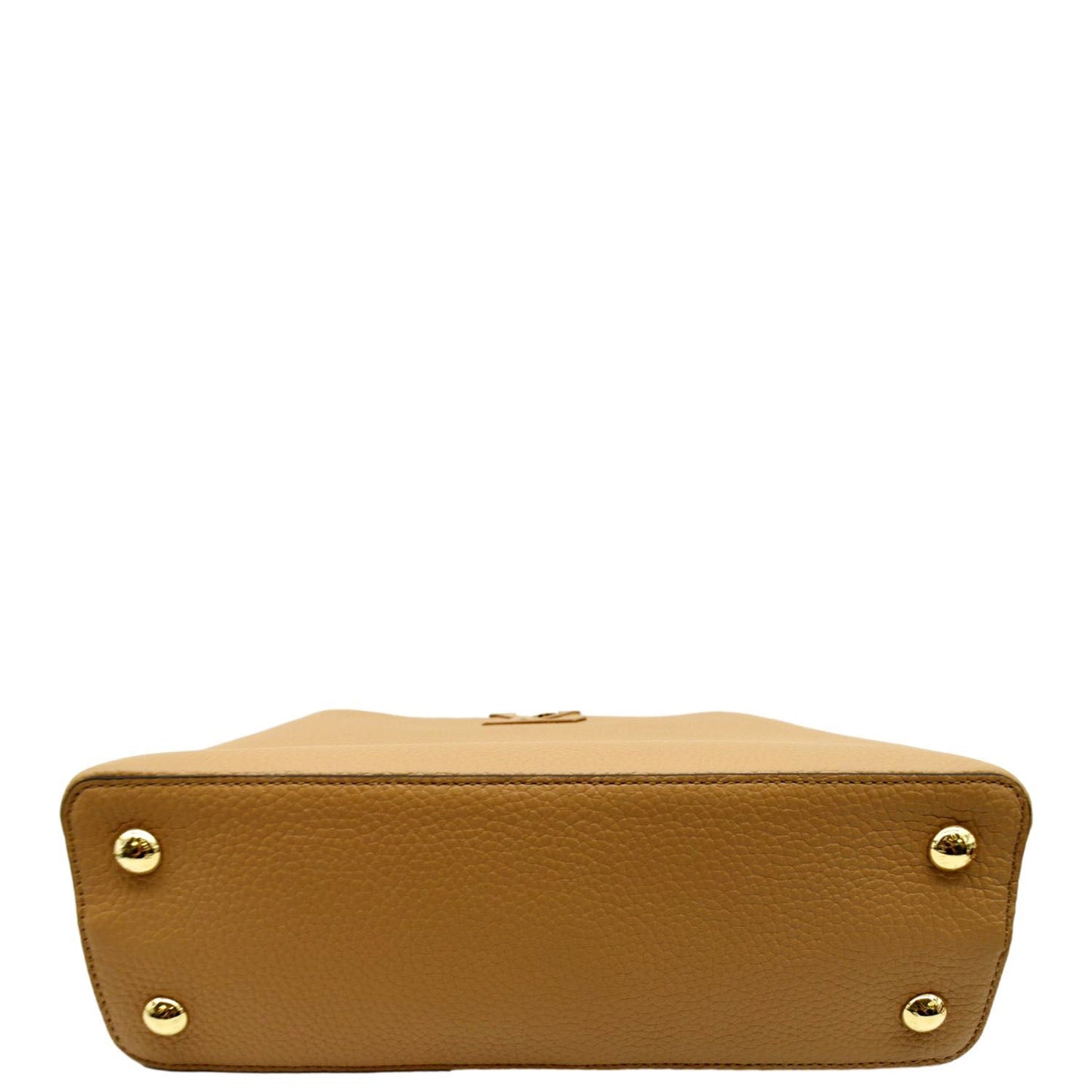 LOUIS VUITTON Capucines MM Taurillon Leather Satchel Bag Golden