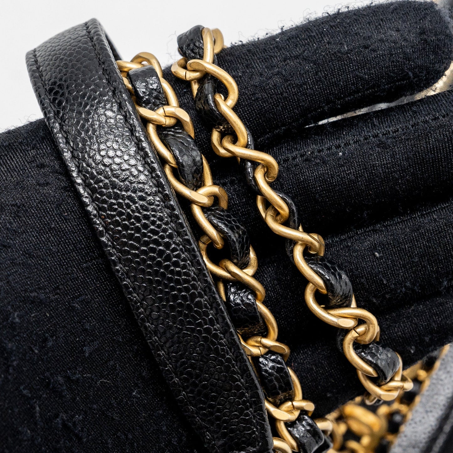 Chanel Letter top Handle Small vanity case caviar Black Brushed (microchip)