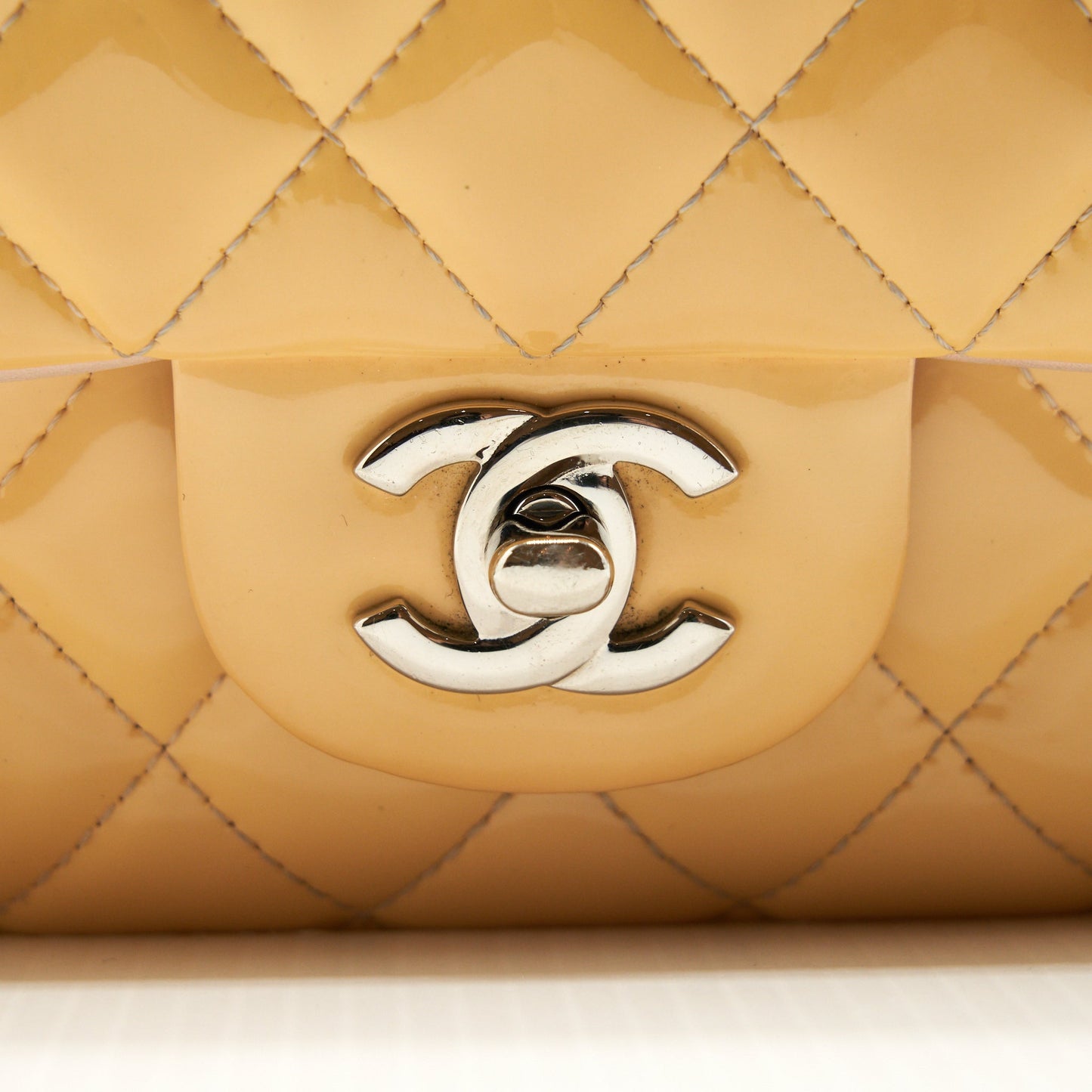Chanel Medium Classic Double Flap Bag Yellow Patent