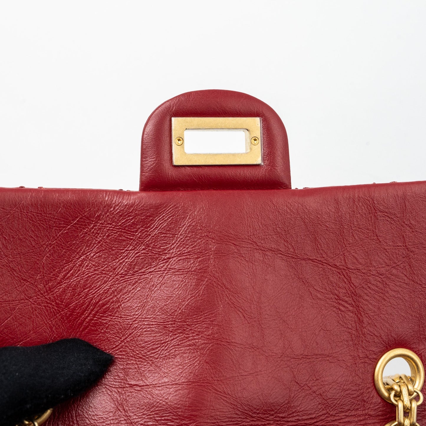 Chanel mini 2.55 reissue flap bag aged calfskin red