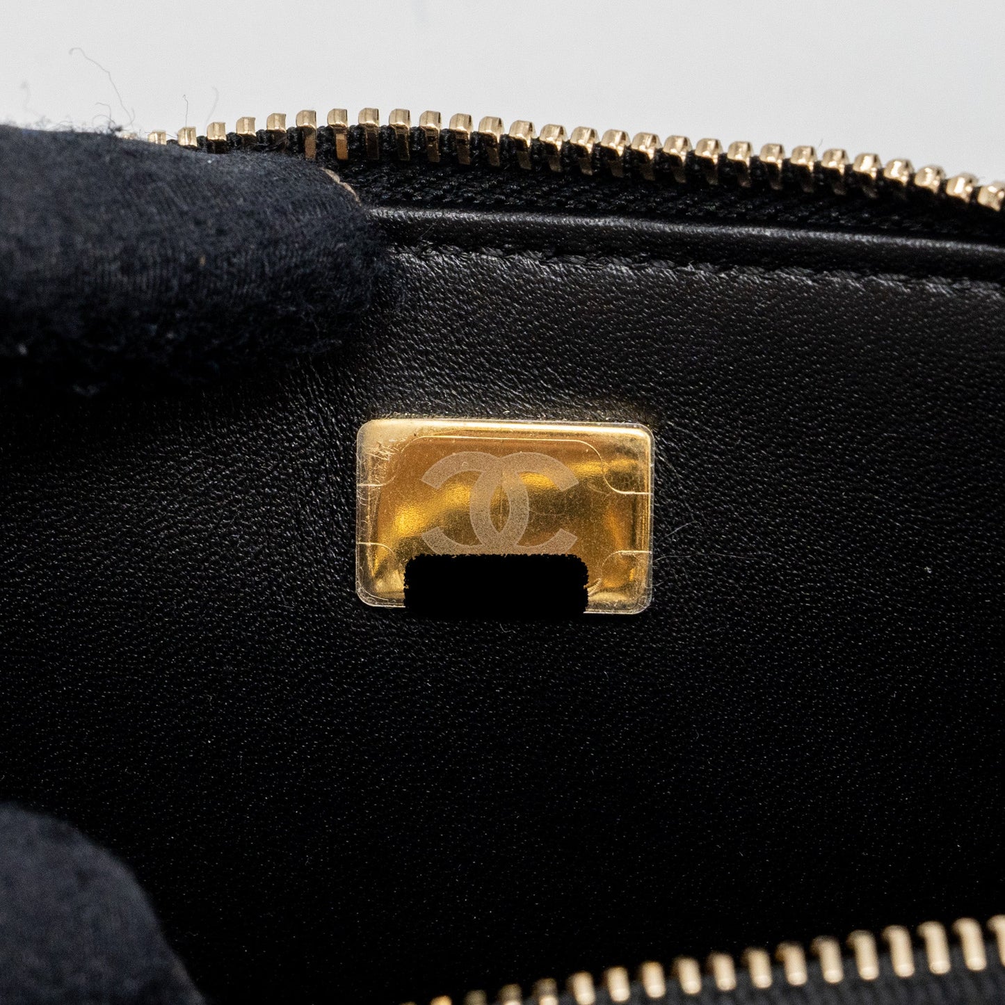 Chanel Letter top Handle Small vanity case caviar Black Brushed (microchip)