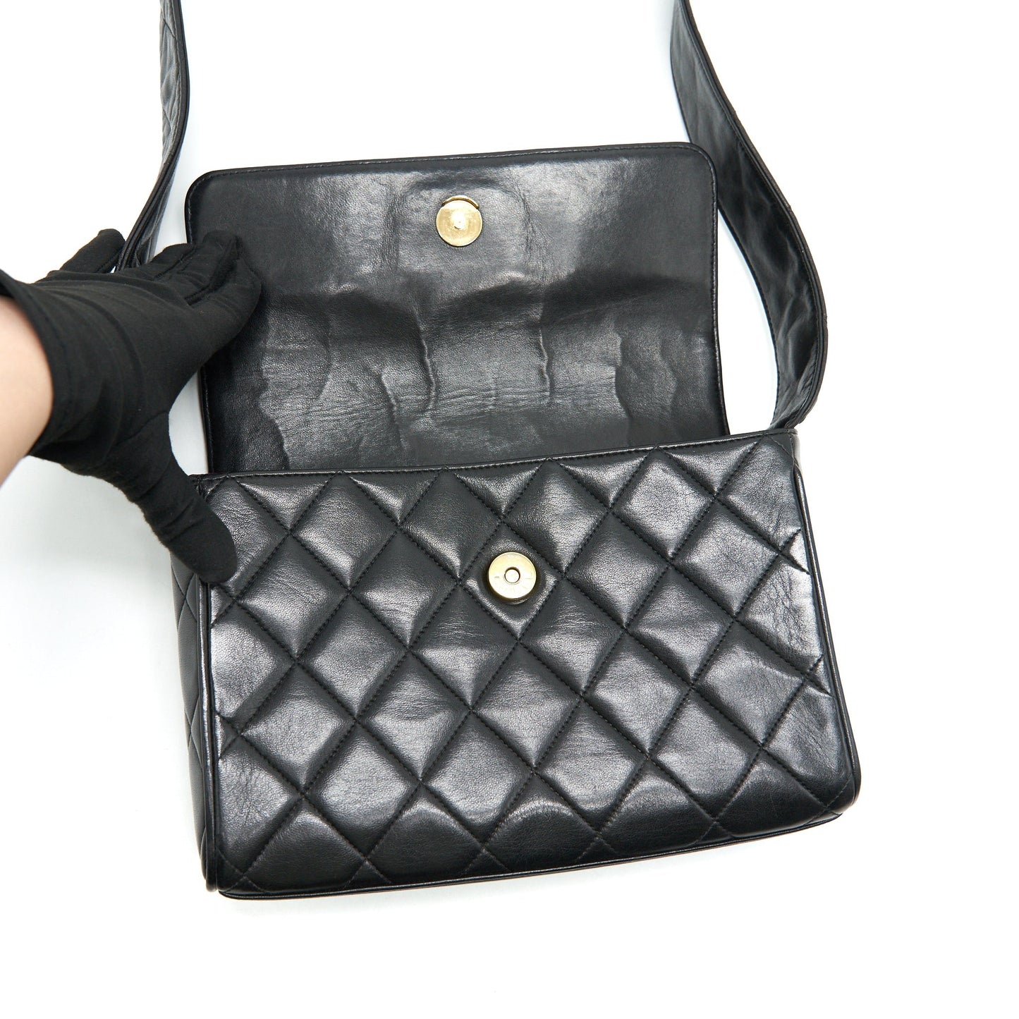 Chanel  CC Logo Flap Bag with Strap So black