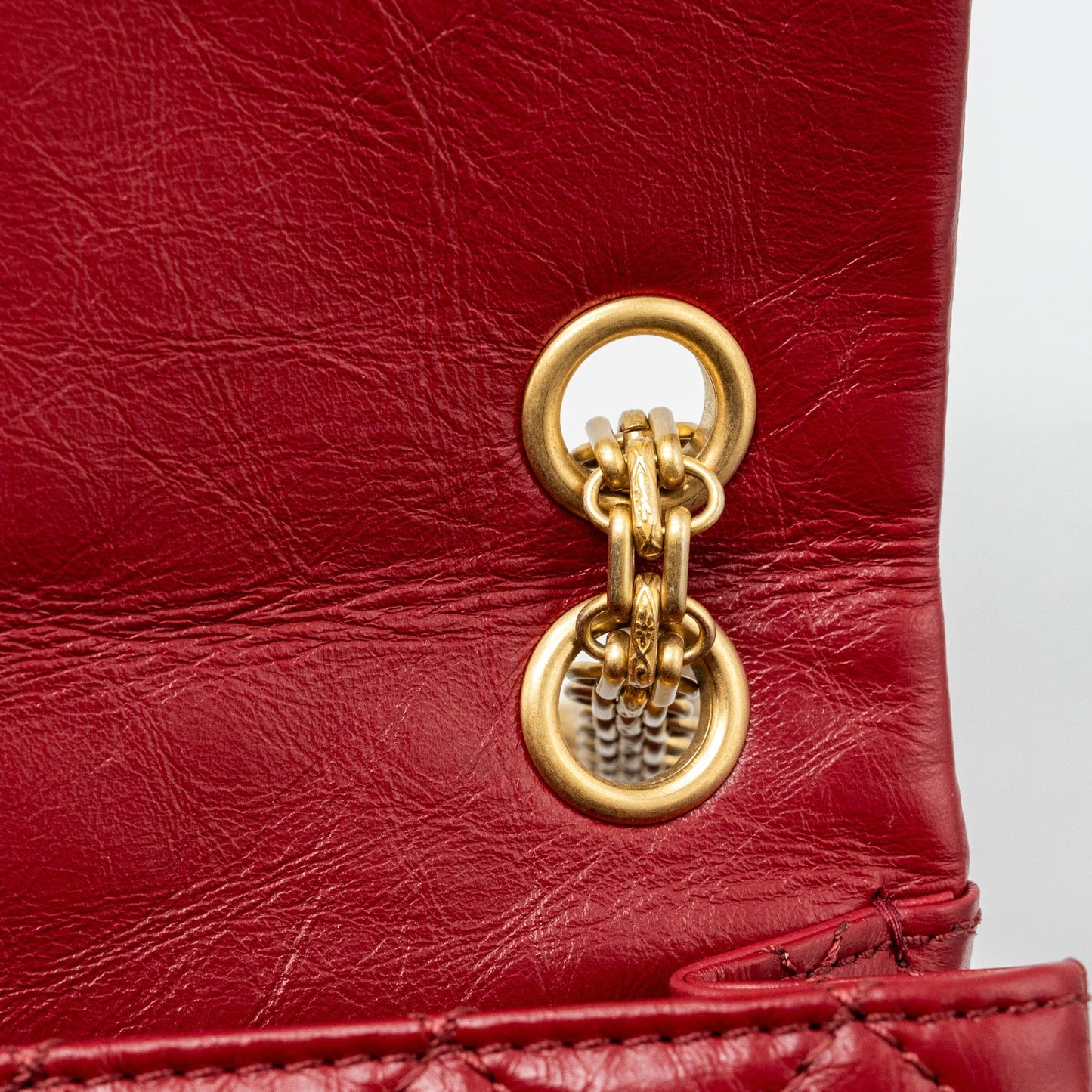 Chanel mini 2.55 reissue flap bag aged calfskin red