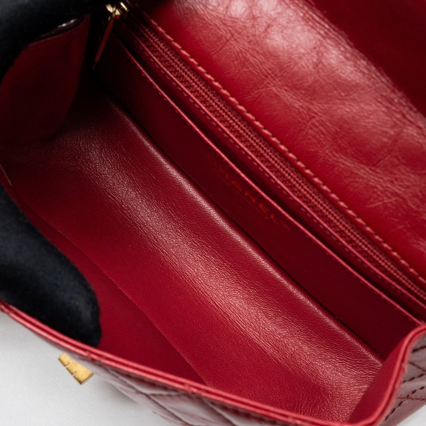 Chanel mini 2.55 reissue flap bag aged calfskin red