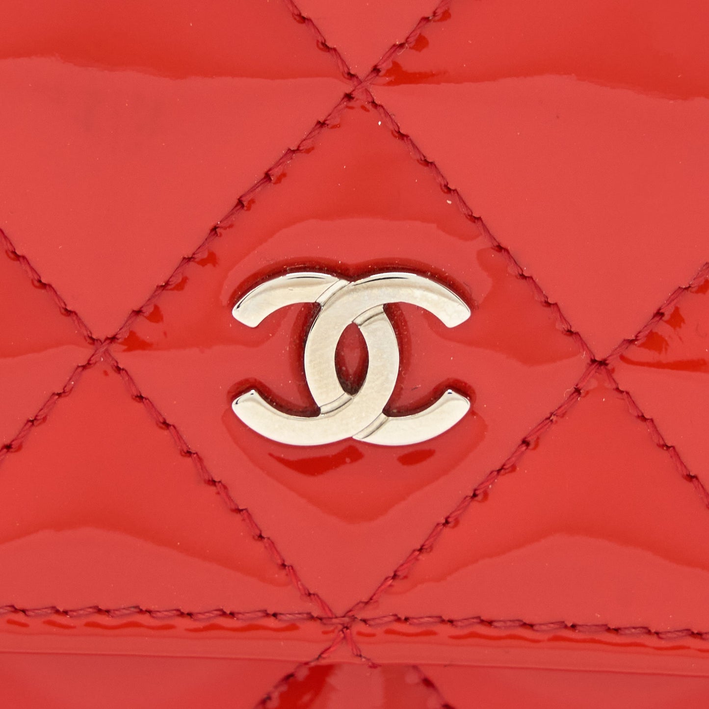 Chanel Classic Wallet On Chain Patent Red