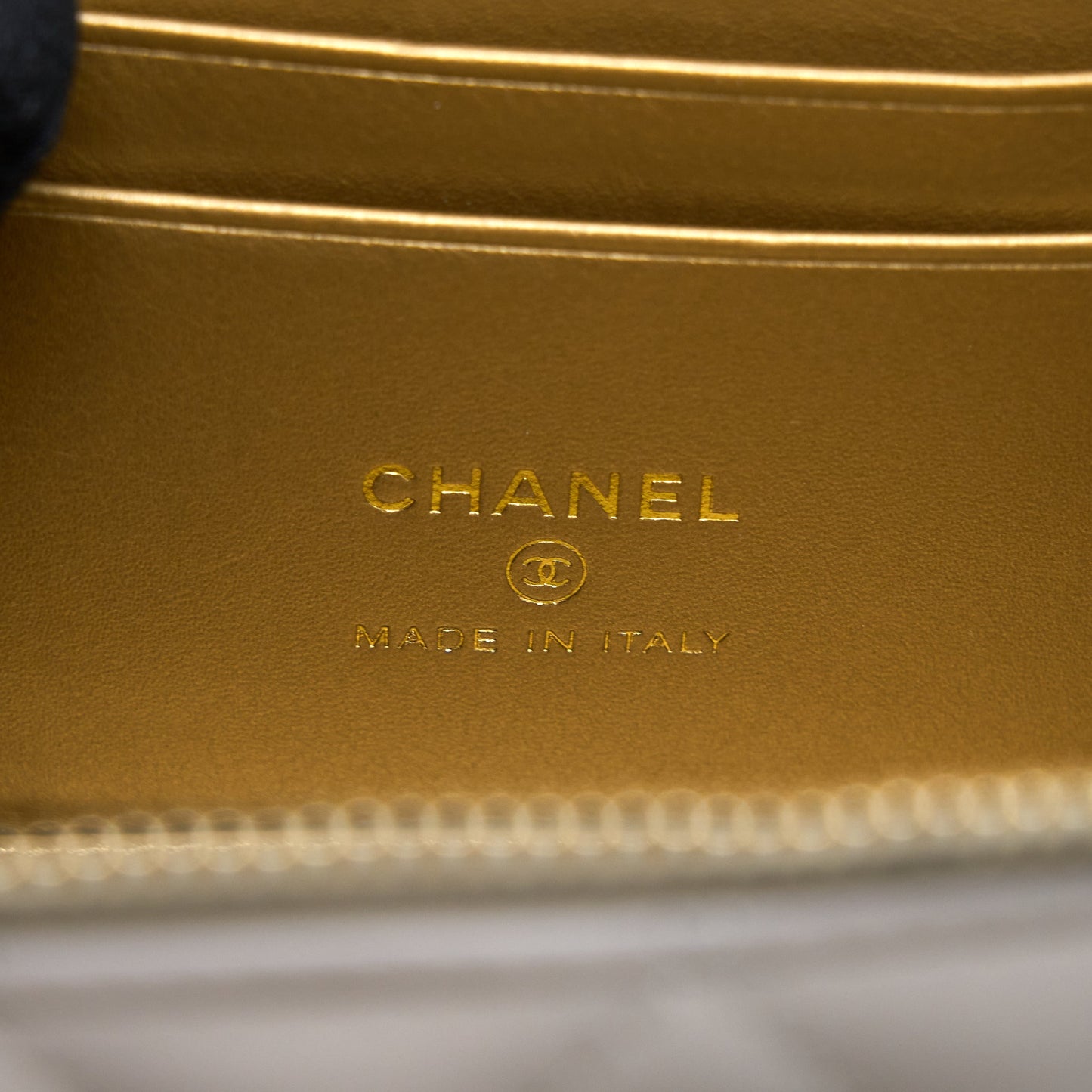 Chanel 22B Pearl Crush Long Vanity with Chain Lambskin Grey