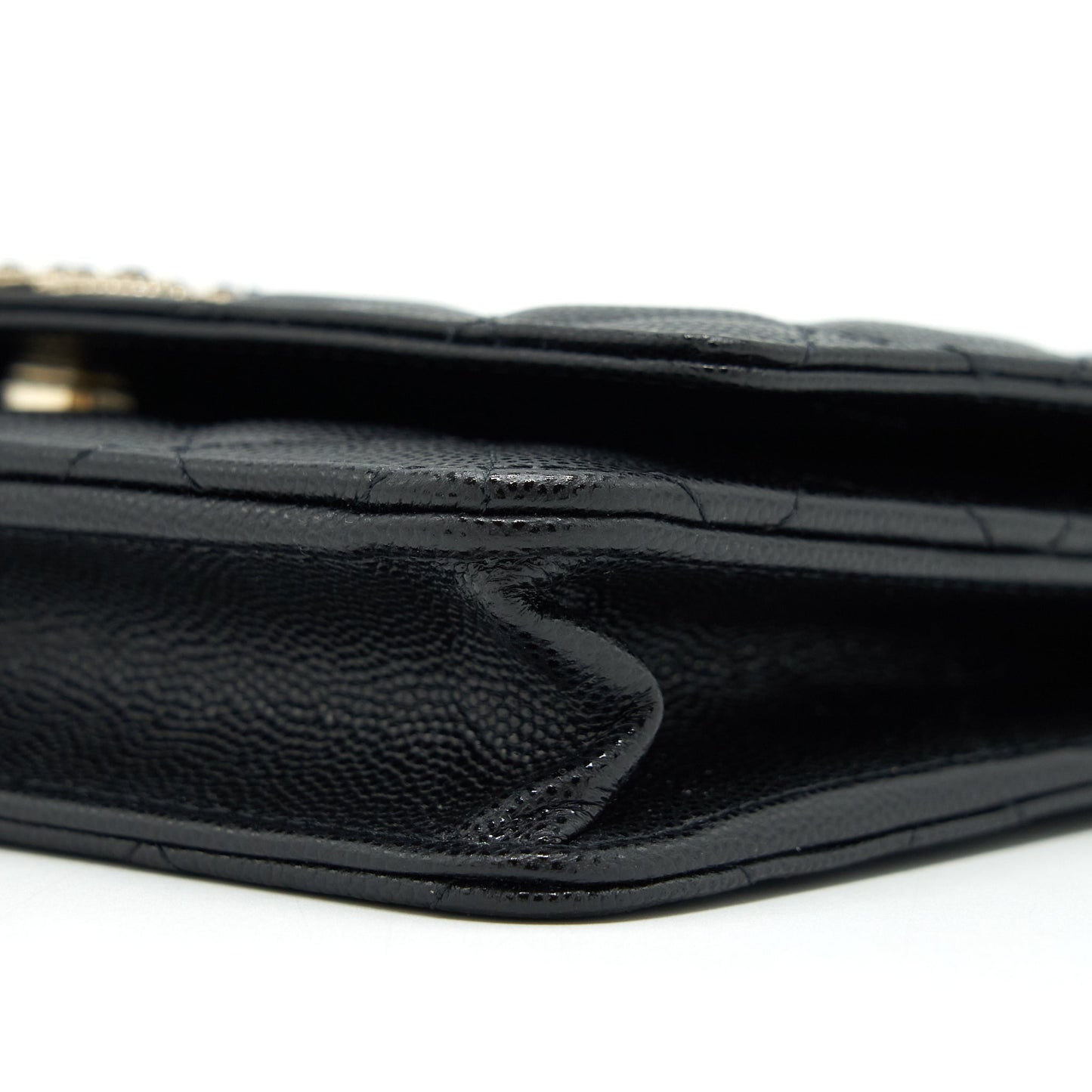 Chanel 22S Detail CC Logo Wallet On Chain Caviar Black L