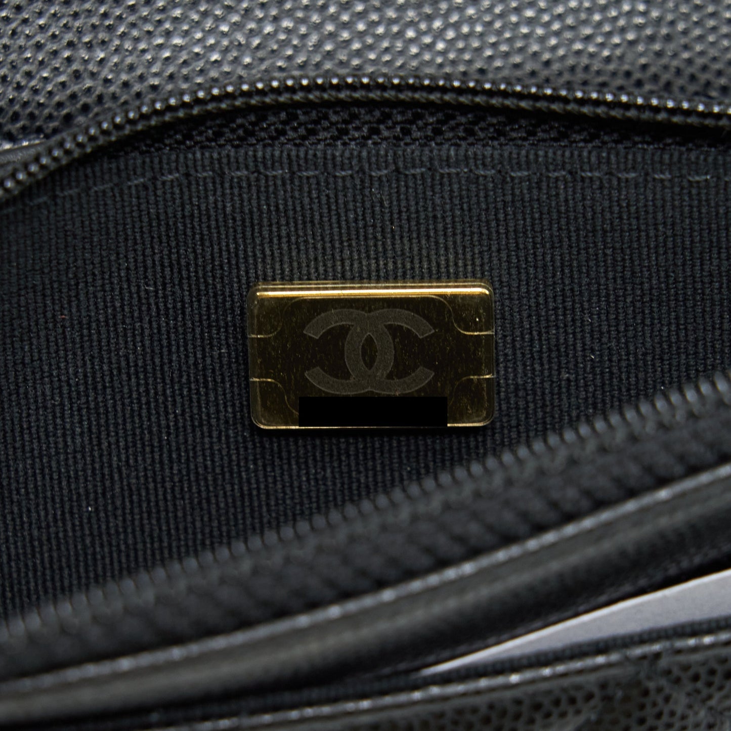 Chanel 22S Detail CC Logo Wallet On Chain Caviar Black L