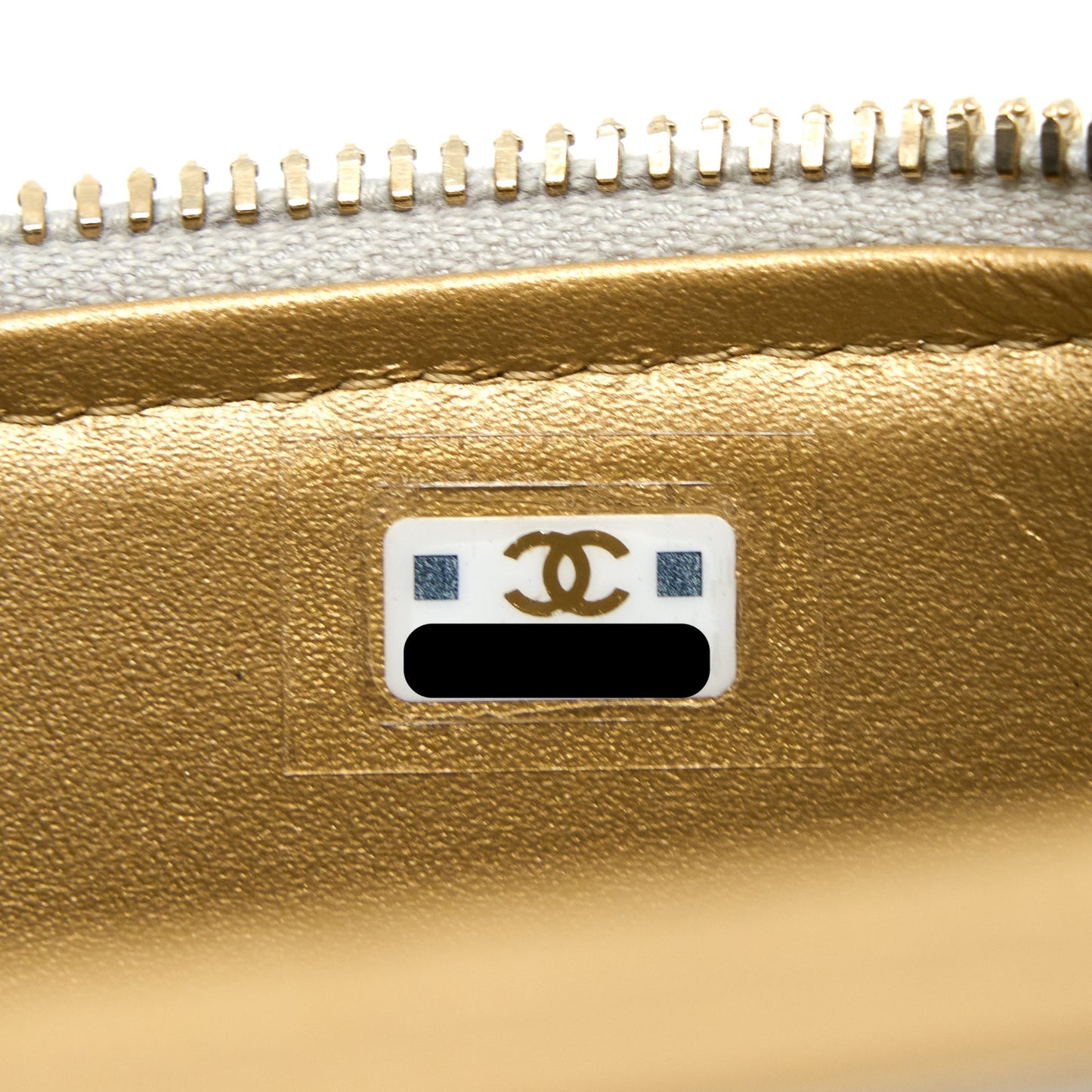 Chanel 22B Pearl Crush Long Vanity with Chain Lambskin Grey