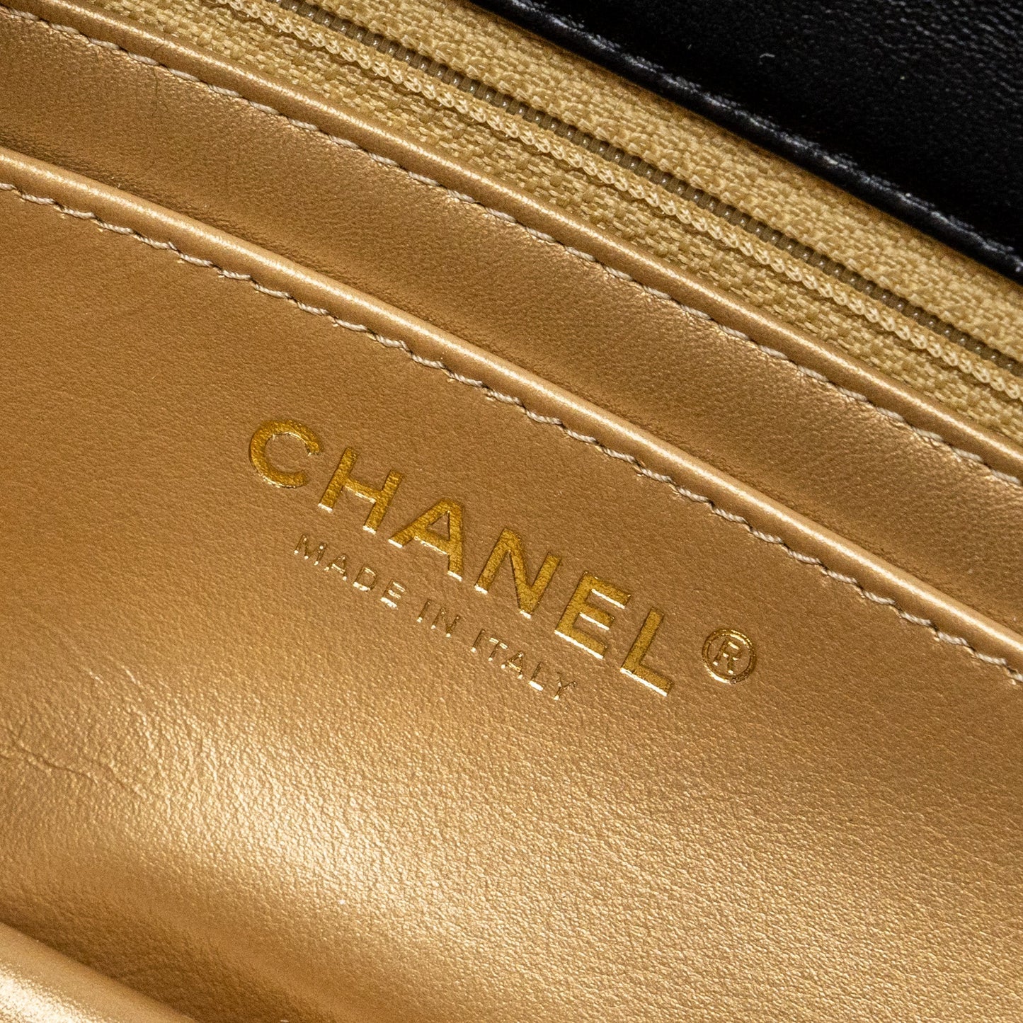 CHANEL PEARL CRUSH MINI RECTANGULAR LAMBSKIN BLACK BRUSHED  (MICROCHIP)