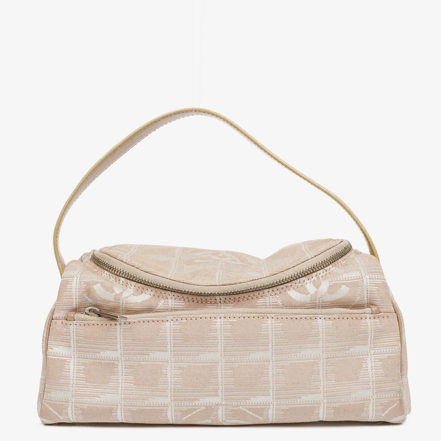 Chanel Beige Nylon CC Logo Travel Line Canvas Vanity Bag