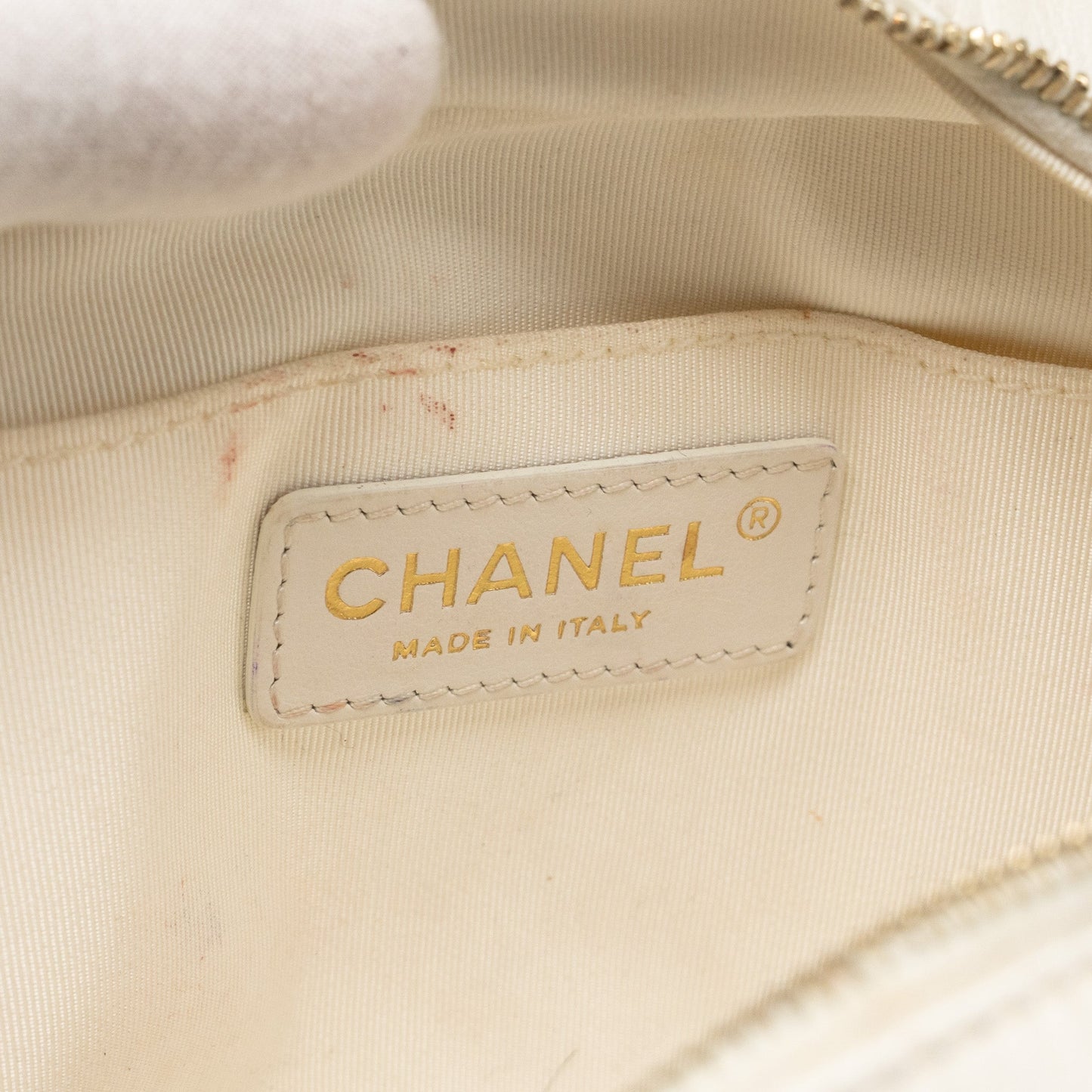 Chanel Mini Camera Bag with Chain Calfskin White L