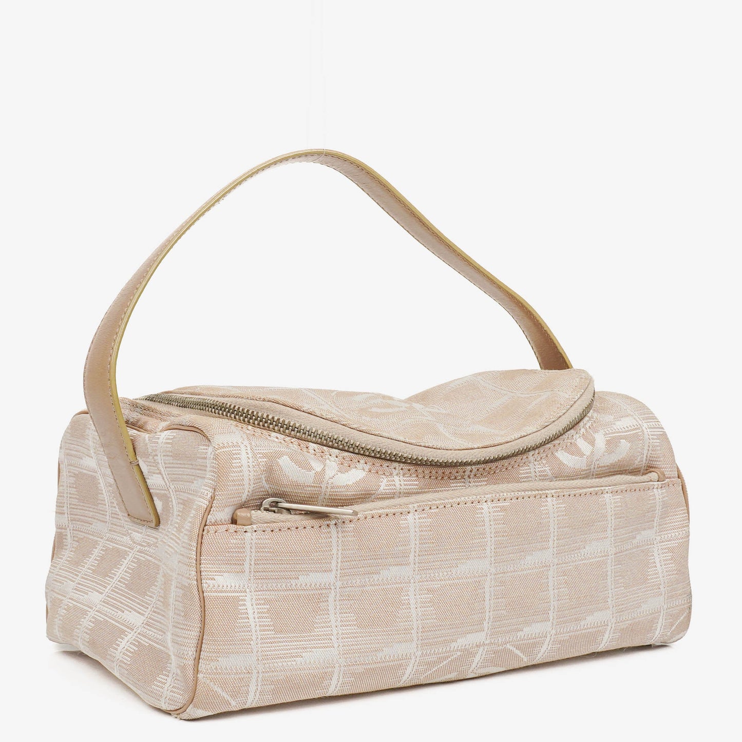 Chanel Beige Nylon CC Logo Travel Line Canvas Vanity Bag