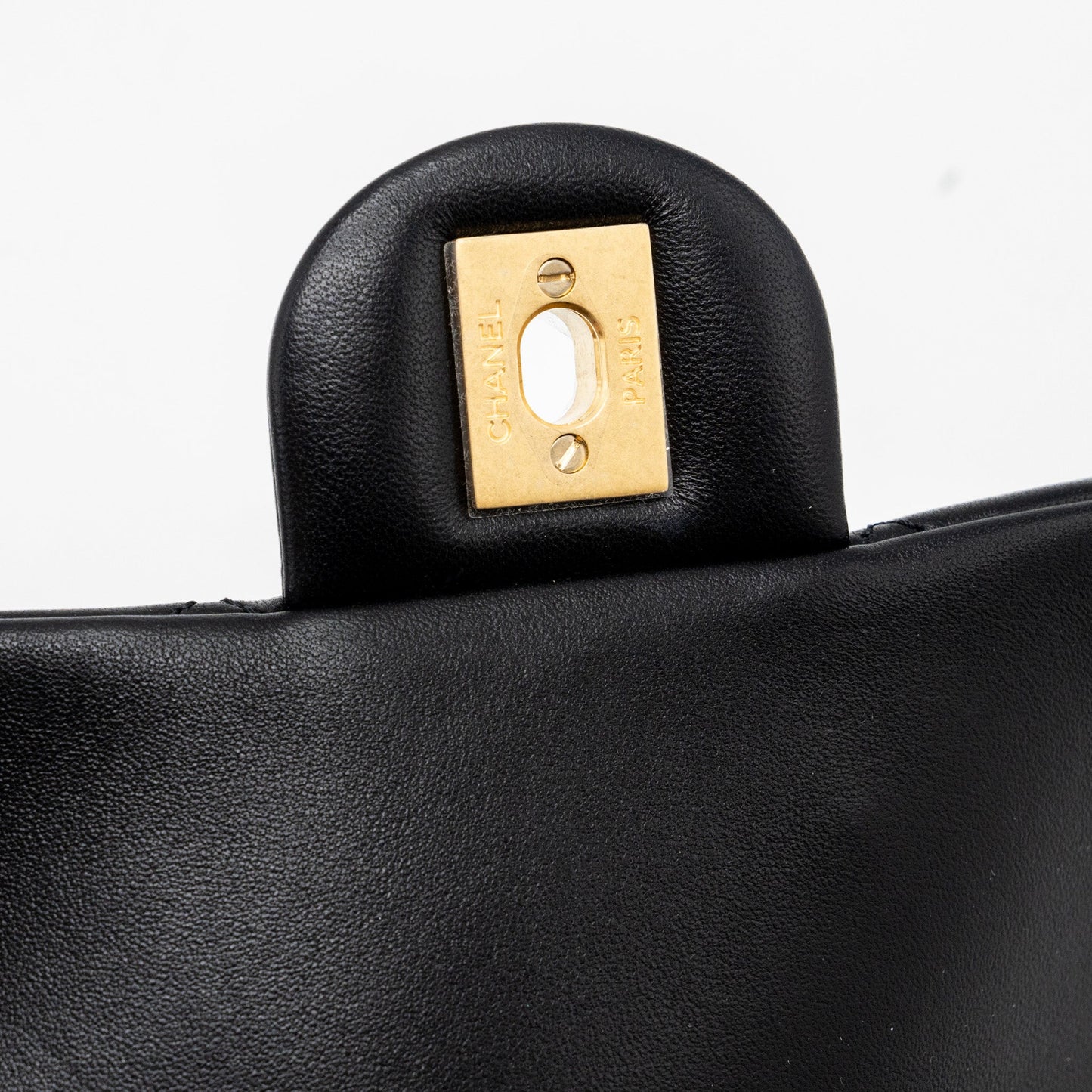 CHANEL PEARL CRUSH MINI RECTANGULAR LAMBSKIN BLACK BRUSHED  (MICROCHIP)
