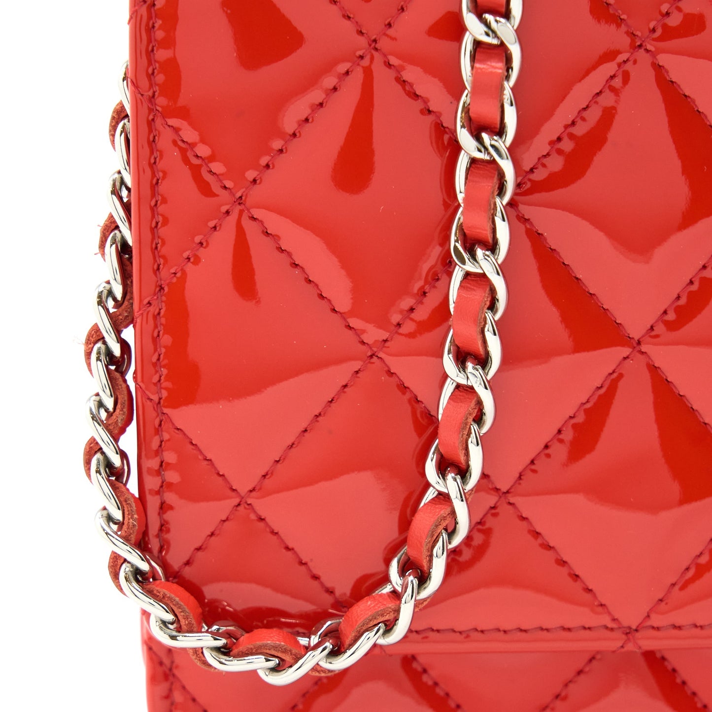 Chanel Classic Wallet On Chain Patent Red