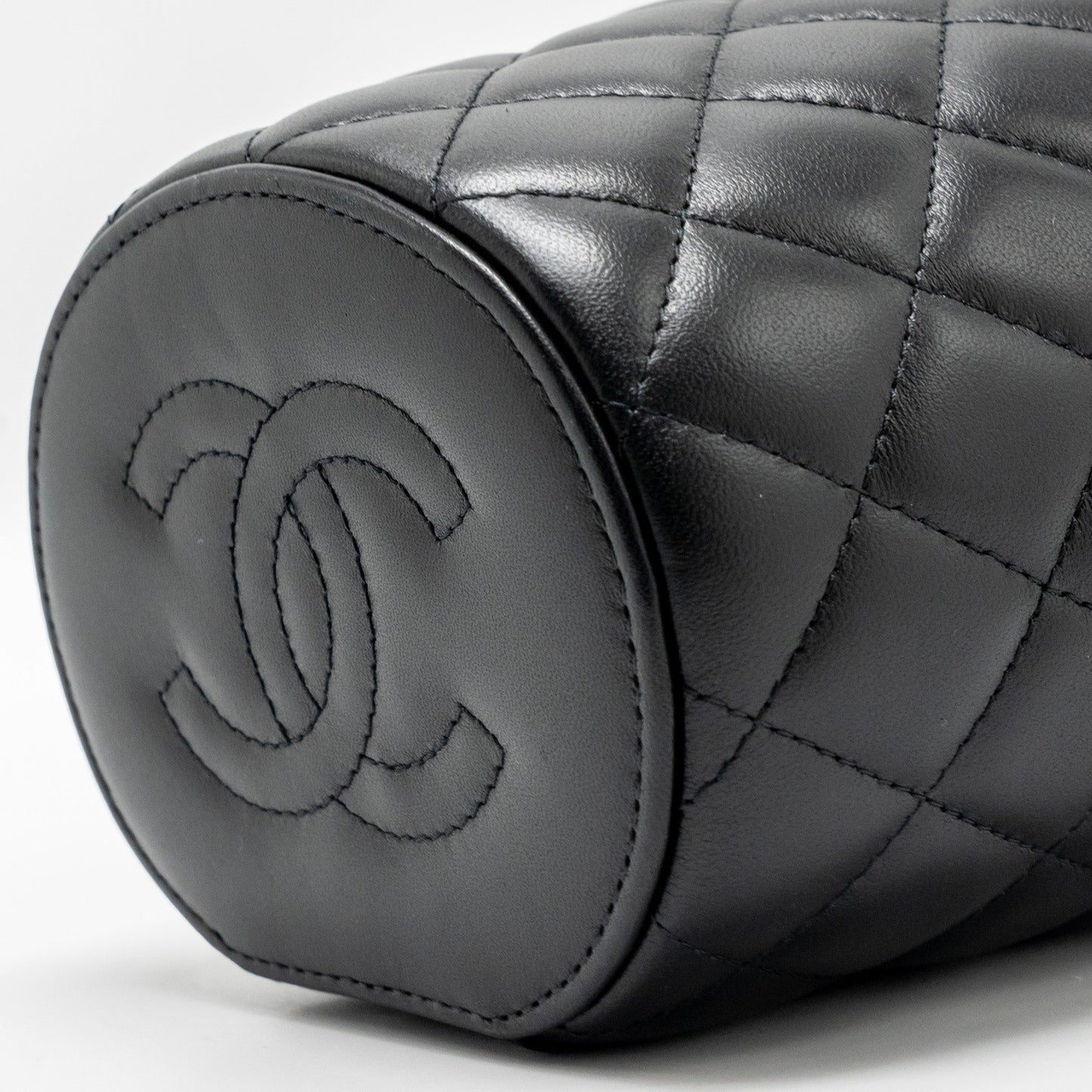 CHANEL Afternoon Tea Top Handle Vanity Case With Chain Lambskin Black  (Microchip)