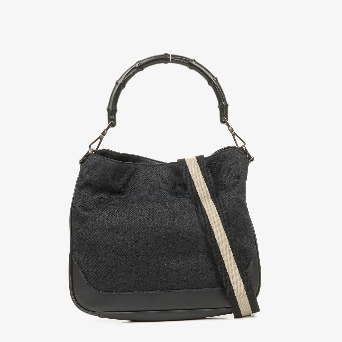 Gucci GG Monogram Canvas Bamboo Top Handle Bag