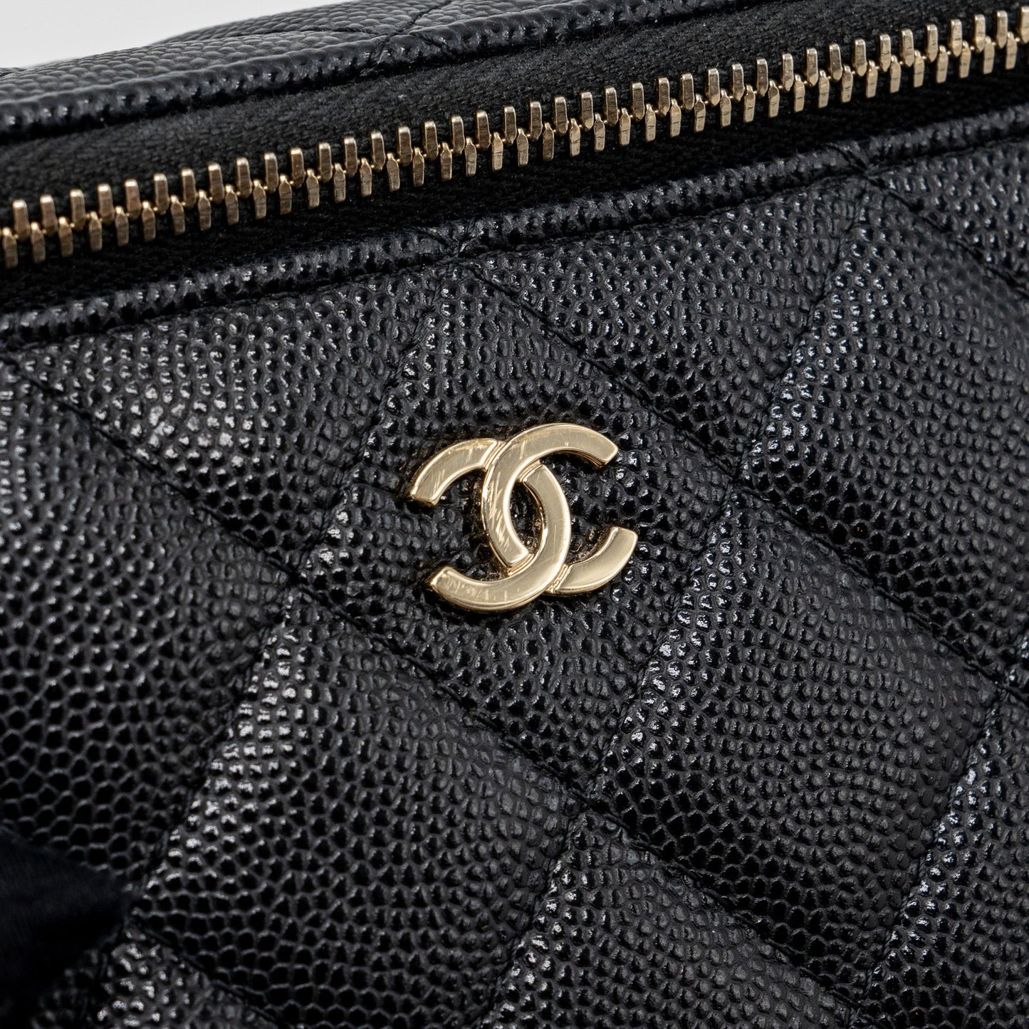Chanel Long Vanity Case Caviar Black L