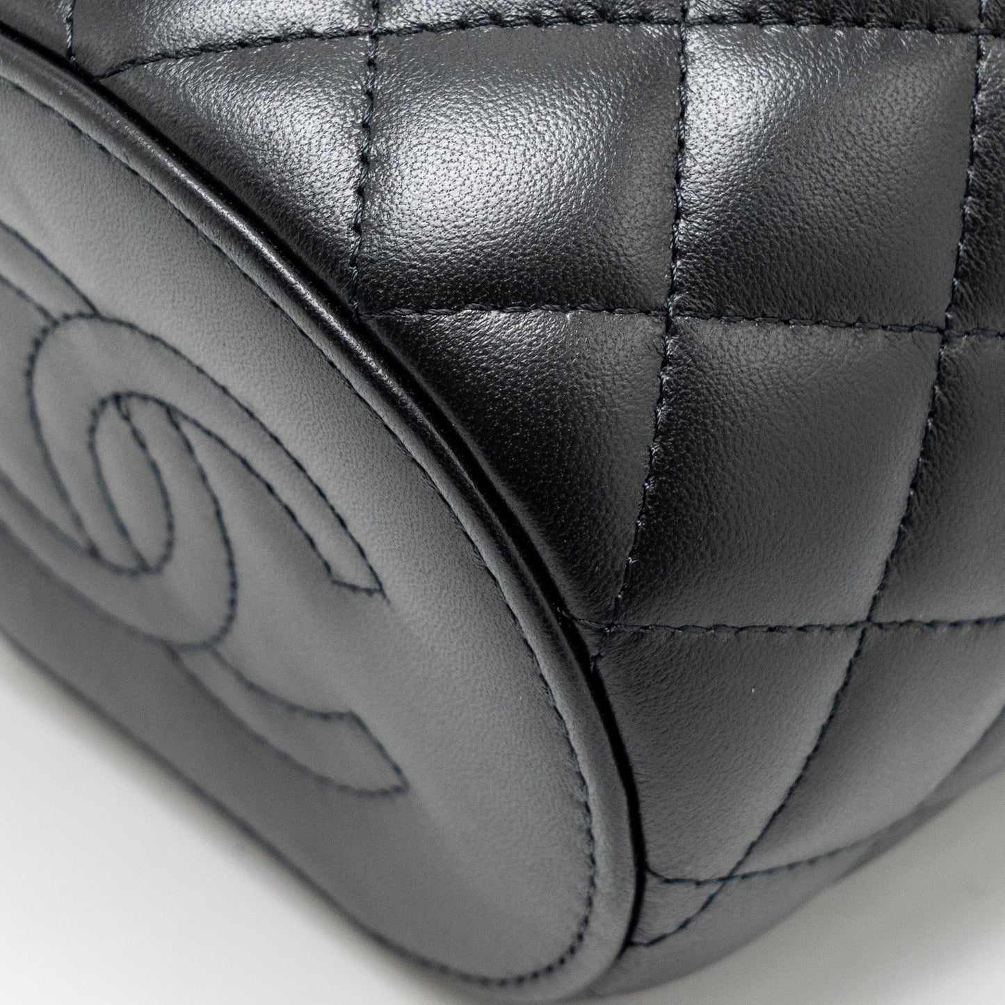 CHANEL Afternoon Tea Top Handle Vanity Case With Chain Lambskin Black  (Microchip)