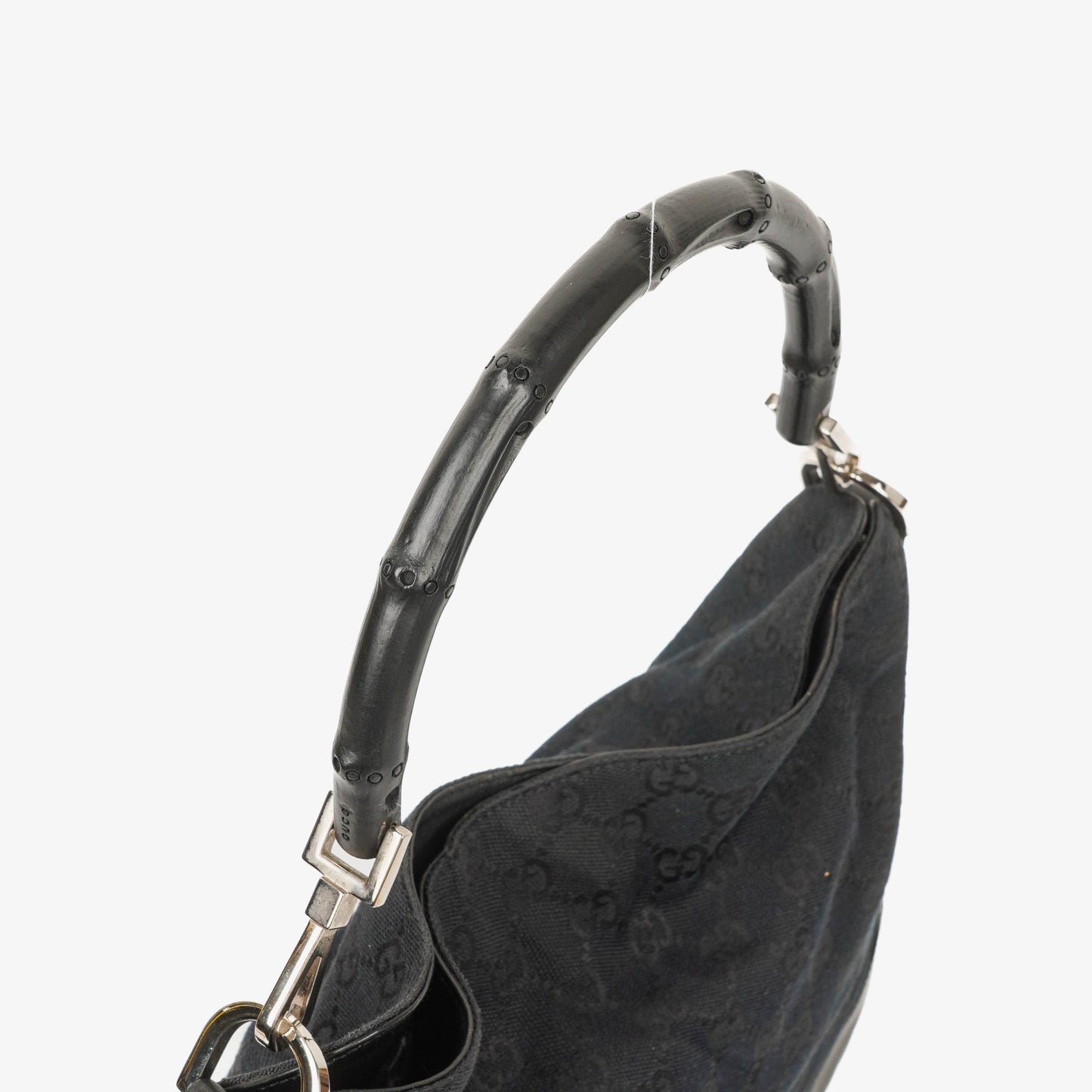 Gucci GG Monogram Canvas Bamboo Top Handle Bag