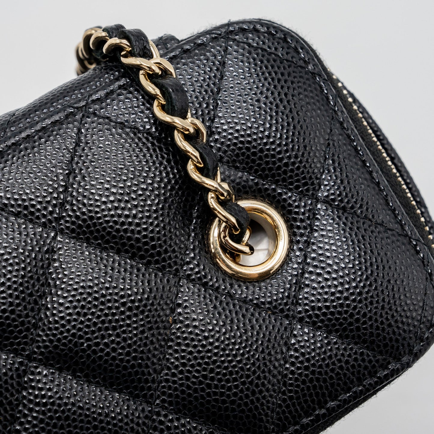 Chanel Long Vanity Case Caviar Black L
