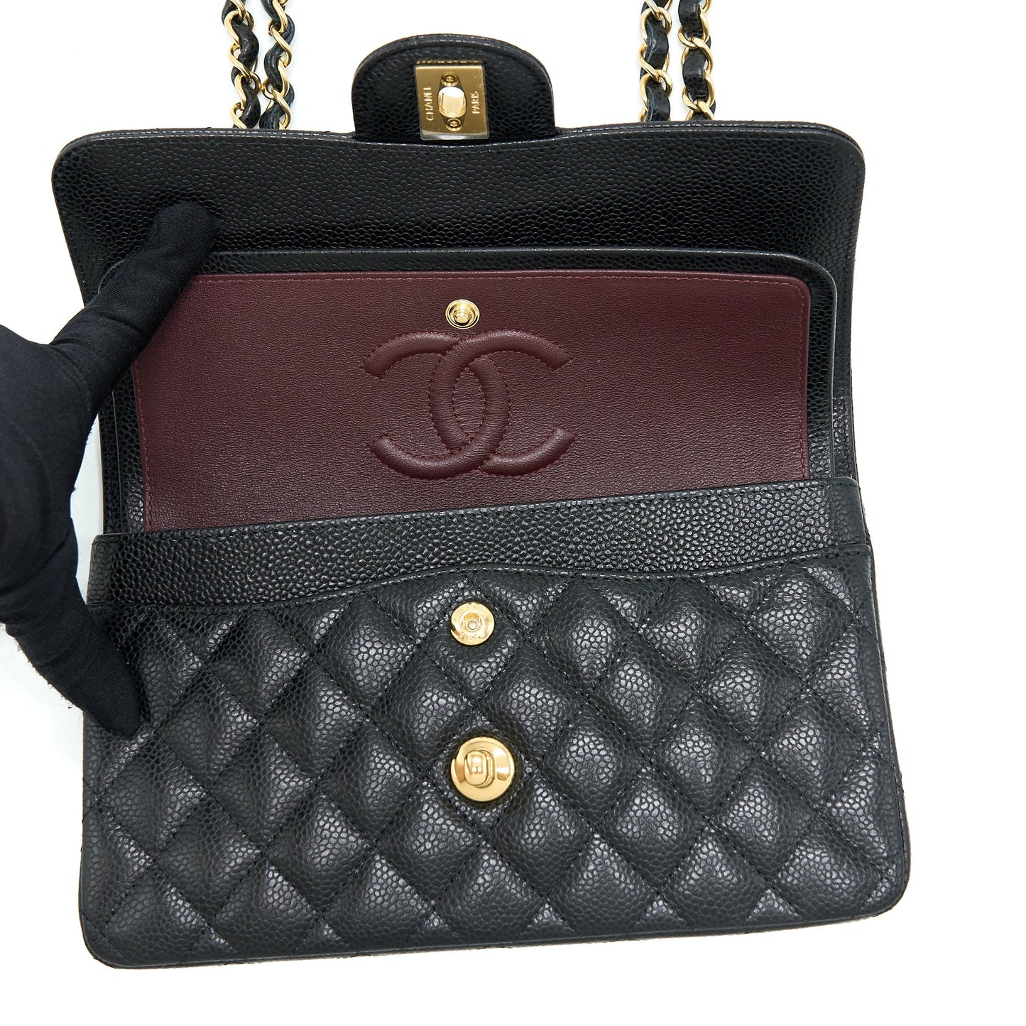 Chanel Small Classic Double Flap Caviar Black