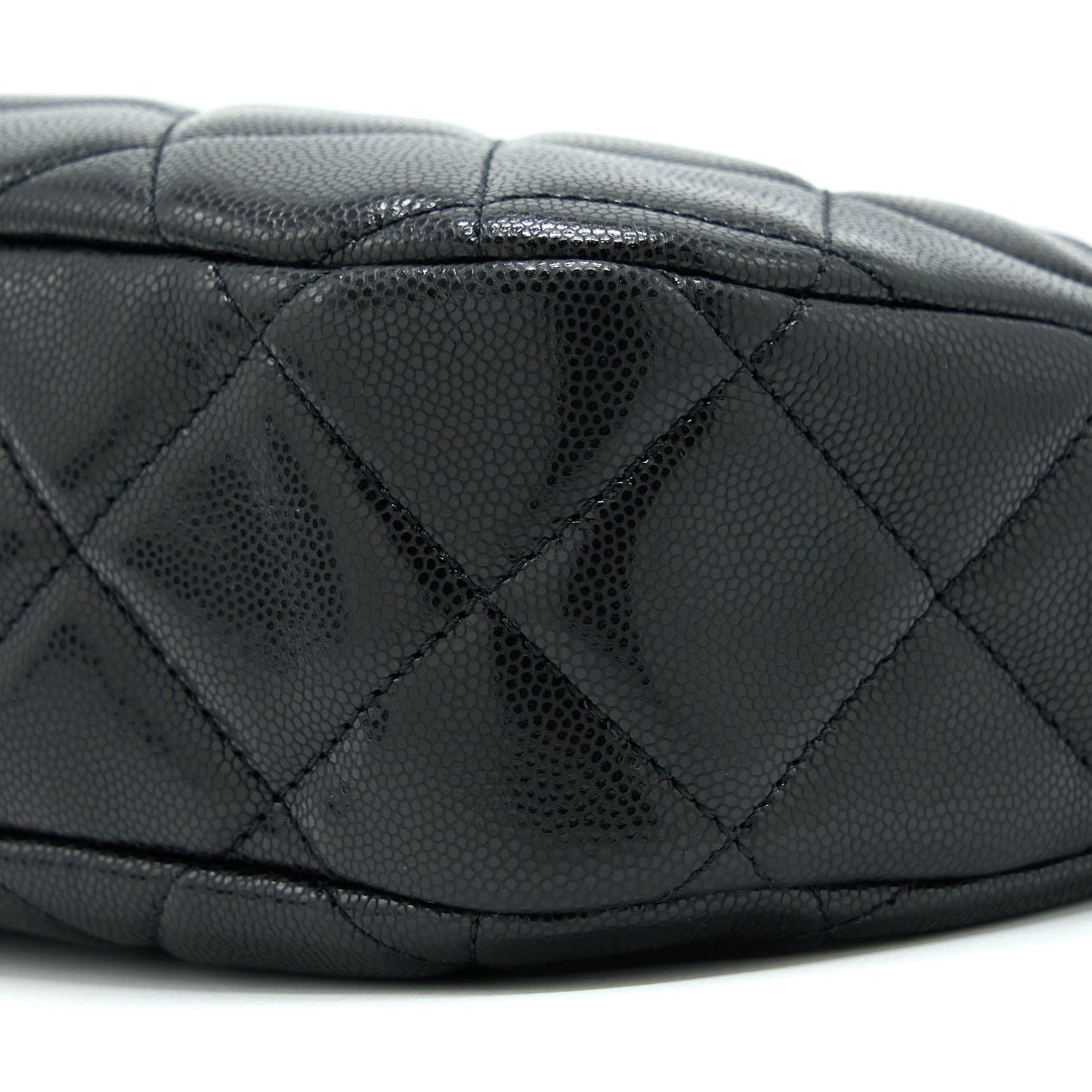 Chanel 22A Twist Your Buttons Hobo Shoulder Bag Caviar Black