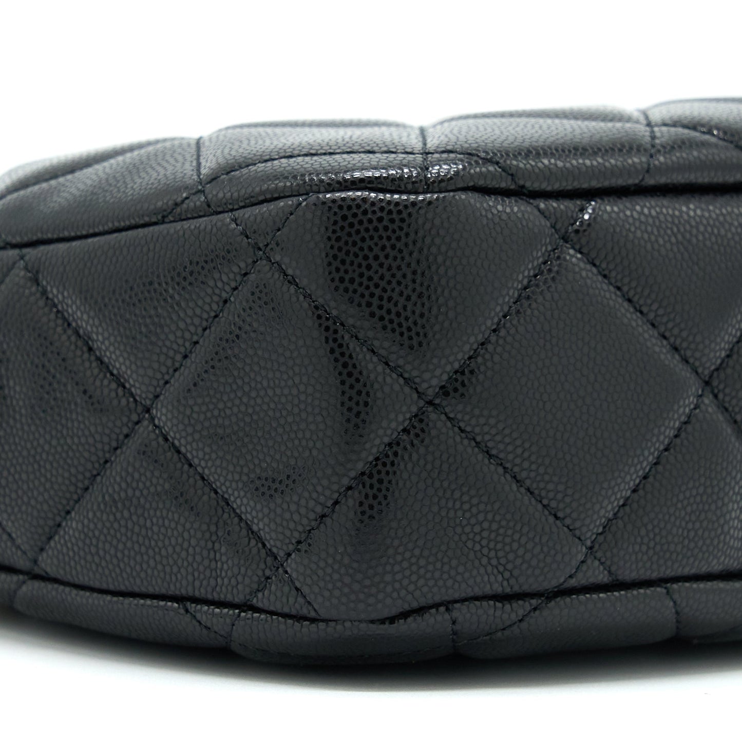 Chanel 22A Twist Your Buttons Hobo Shoulder Bag Caviar Black