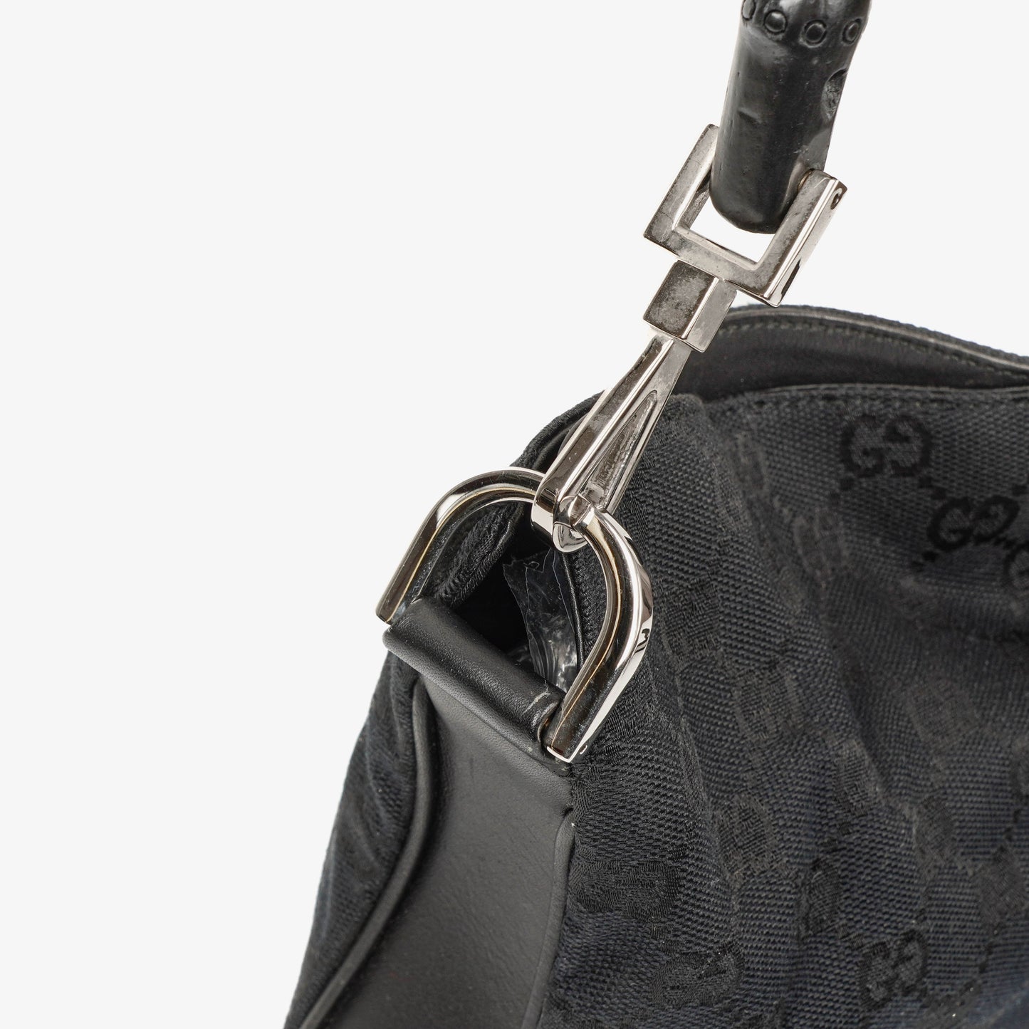 Gucci GG Monogram Canvas Bamboo Top Handle Bag